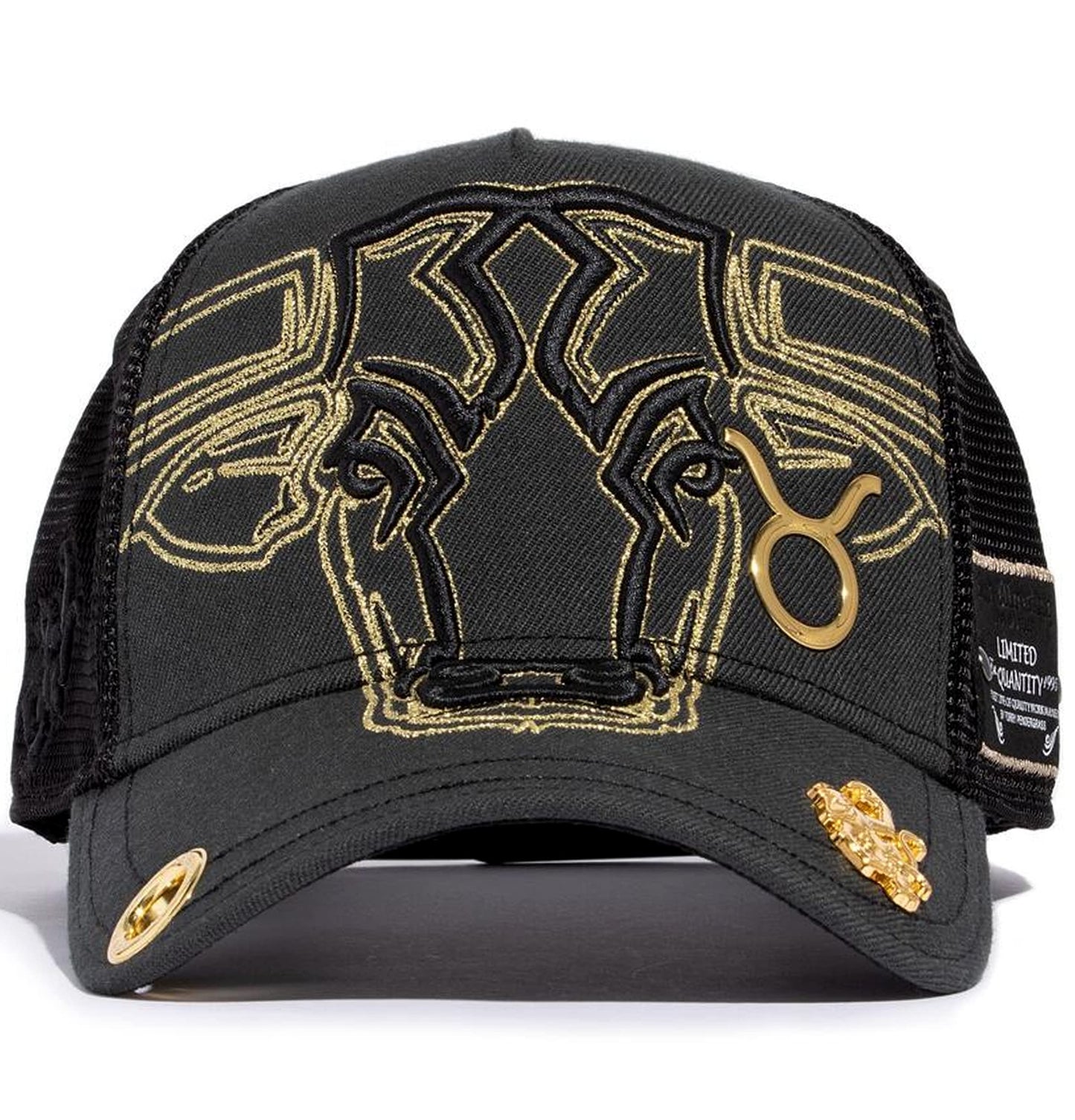 Red Monkey Designs Red Monkey Taurus Black RM1426 Zodiac Series Fashion Unisex Limited Edition Mesh Trucker Hat Cap
