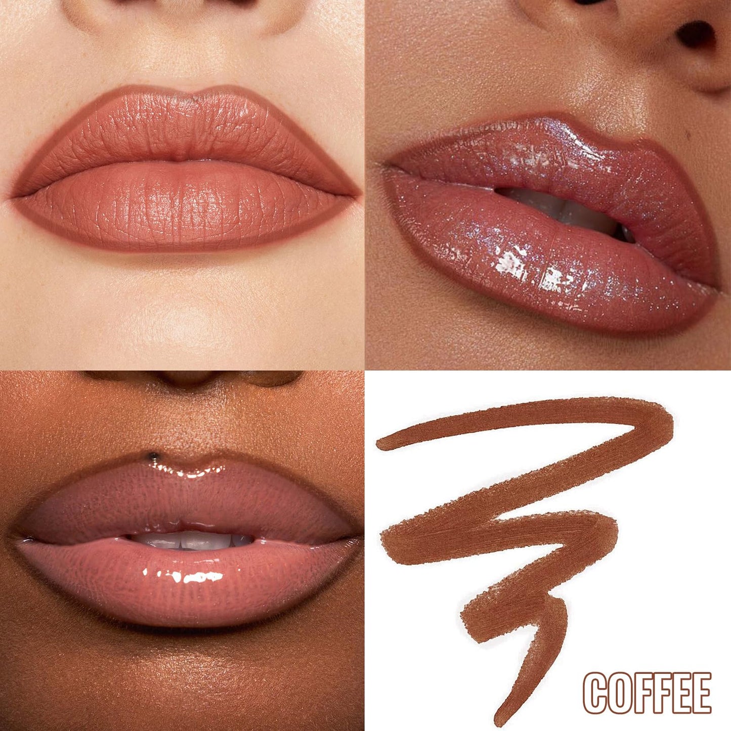 Lip Liner - Lip Liner Stain, Peel Off Lip Stain, Long Lasting Lip Stain Peel Off with Natural Finish, Easy to Use, Waterproof, Smudge-proof, Transfer-proof, Highly Pigmented Color, Coffee