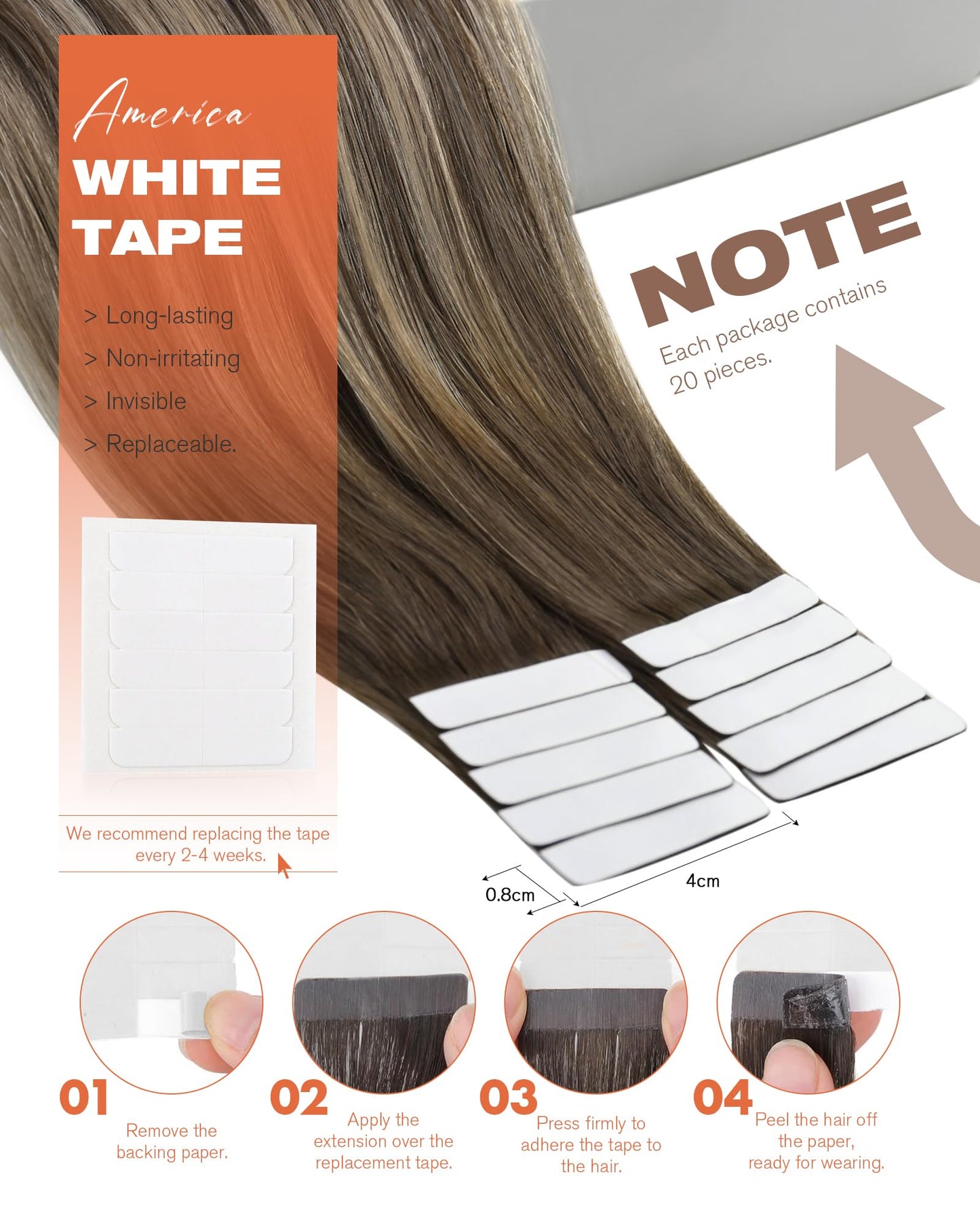 Sunny Hair Brown Balayage Tape in Hair Extensions for Women Human Hair Tape in Extensions Cool Brown Fading to Ash Brown Mix Light Blonde Balayage Short Tape Hair Extensions Brown Balayage 20pcs 12in