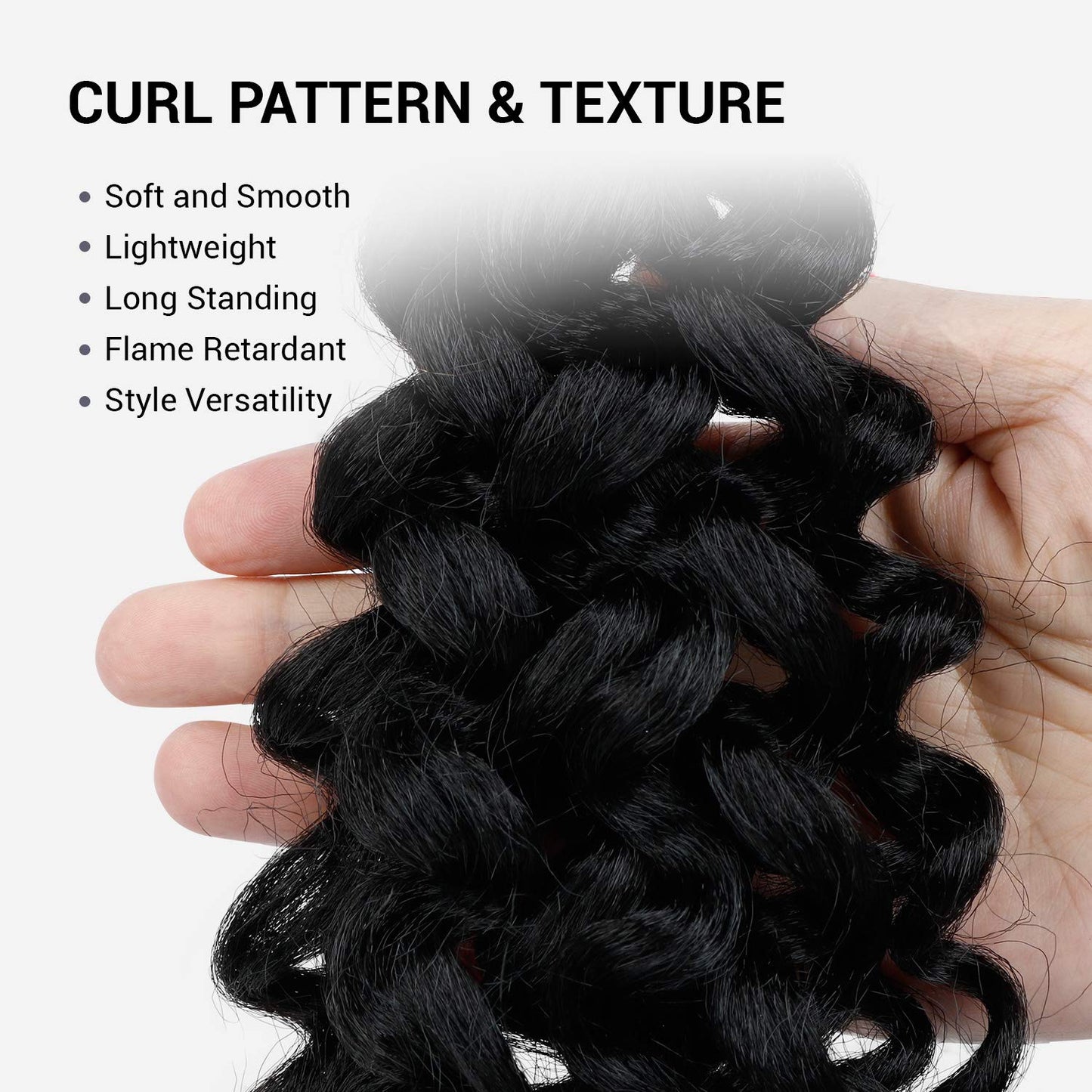 6 Bundle (3 Pack) 8 Inch AU-THEN-TIC 2X Spiral Wand Curl Crochet Braids Jamaican Bounce Curly for Black Women Syntheric Hair Extensions FreeKalon Fiber (3-Pack, 1-Jet Black)
