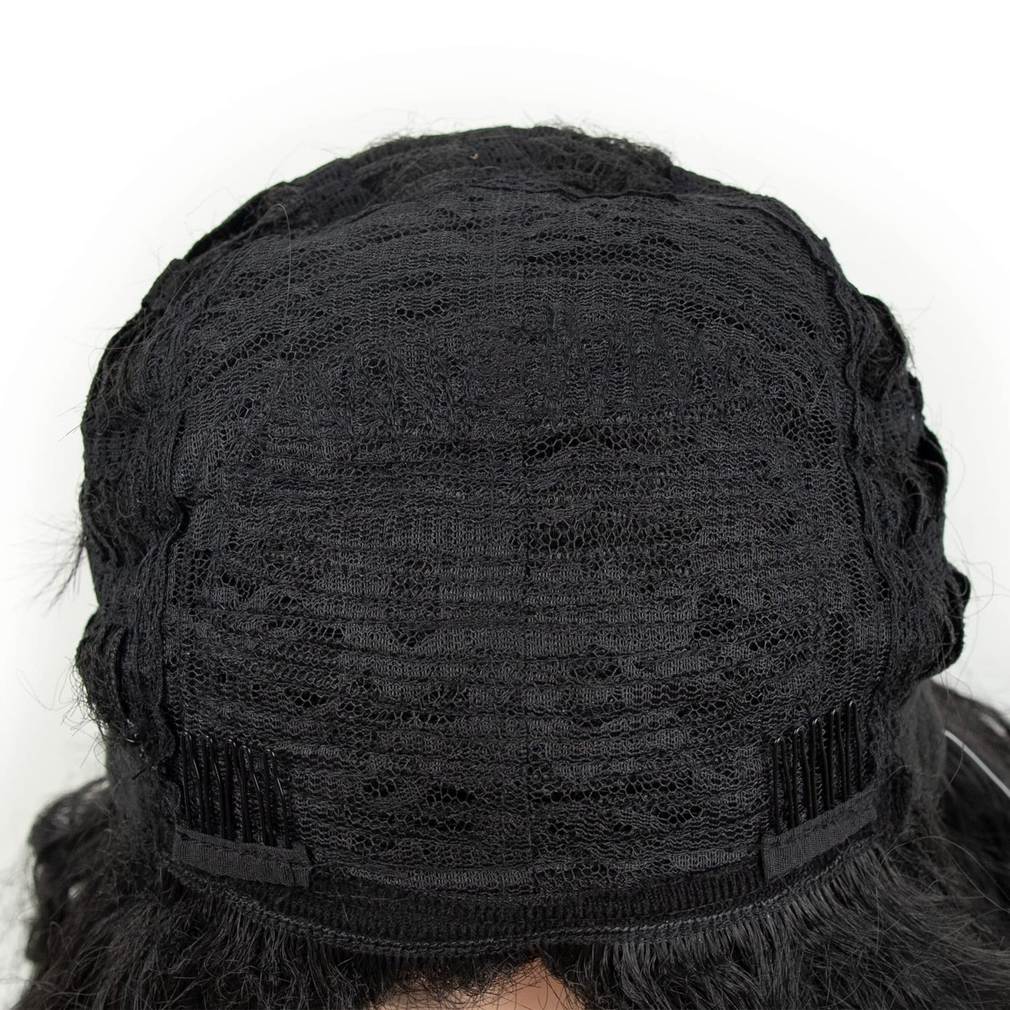 Fencca Long Curly Black Wigs for Women Black Wavy Wig Natural Looking Loose Wave Hair Glueless Heat Resistant Synthetic Wig Hair Replacement Wig