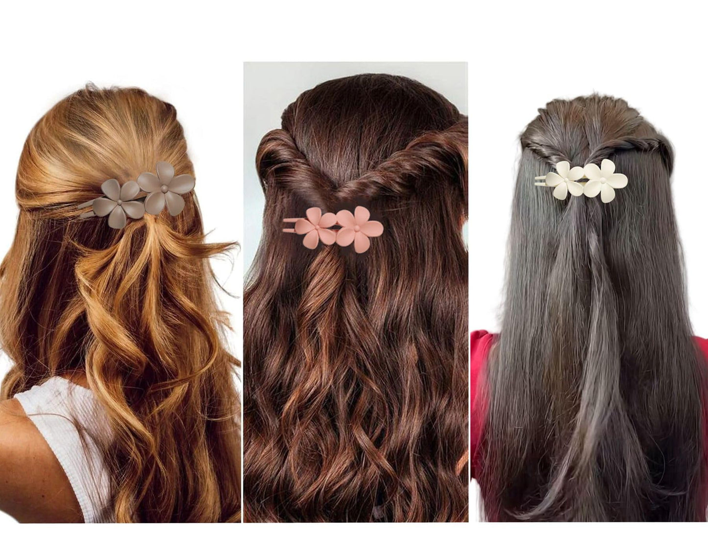 8 Pcs Flower Hair Claw Clips, Matte Flat Frangipani Hair Clips, Beach Tropical Party Strong Hold Jaw Hair Clips for Women Girls Thin Thick Curly Straight Hair Accessories (8 PCS Frangipani)