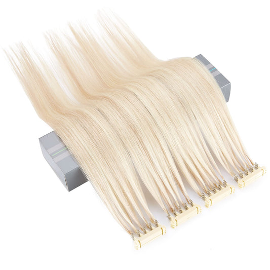 6D First Generation Hair Piece, 100% Real Natural Hair Extensions, Can Perm and Dye Hair No Tangling, Ten Bunches in a Row (22Inch, 18P613)