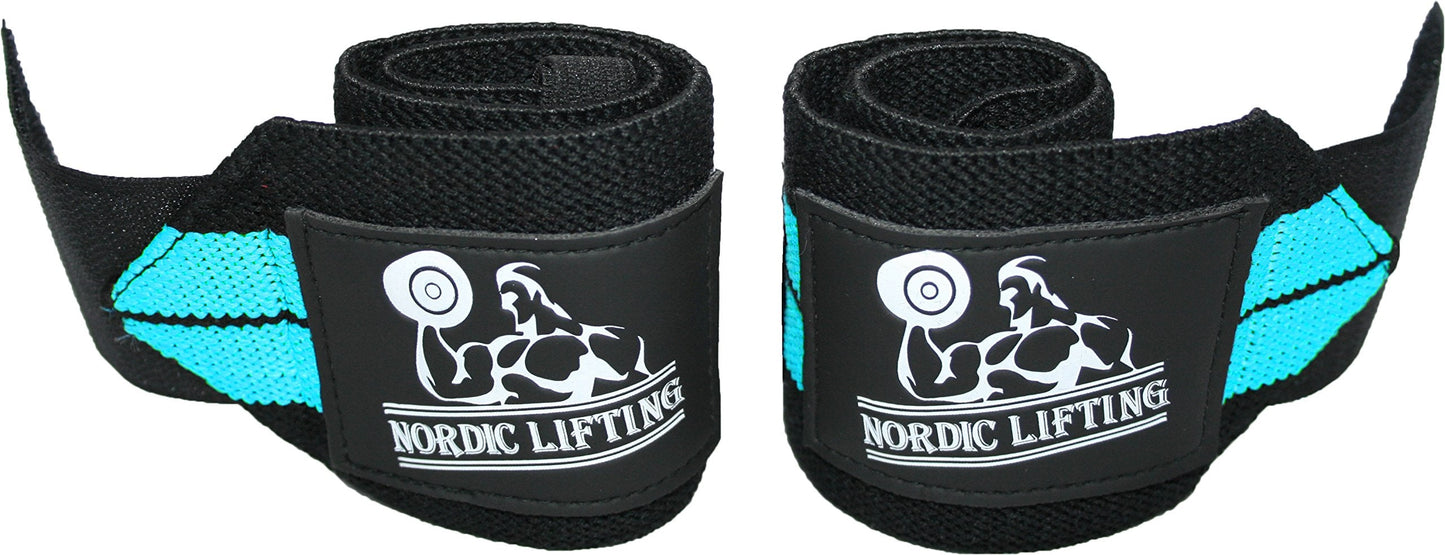 Wrist Wraps (1 Pair/2 Wraps) for Weightlifting/Cross Training/Powerlifting/Bodybuilding-Women & Men-Premium Quality Equipment & Accessories Avoid Injury in Weight Lifting-(Aqua Blue)-1 Year Warranty