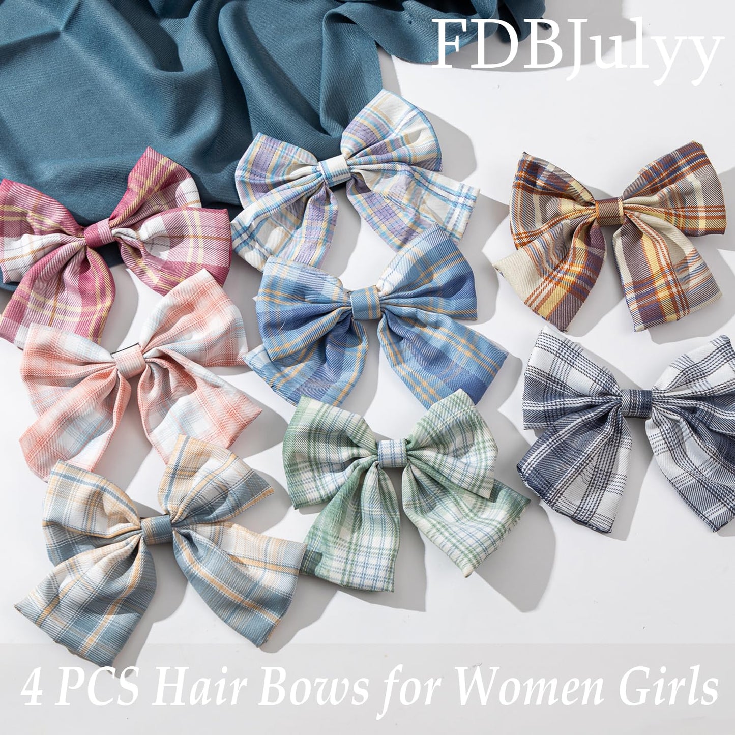8 PCS Hair Bows for Women Girls,Hair Bows,Bow-knot Hair Clips for Women Thick Hair & Thin Hair,Big Bows Hair Clips,Nonslip Bows Claw Clips for Women