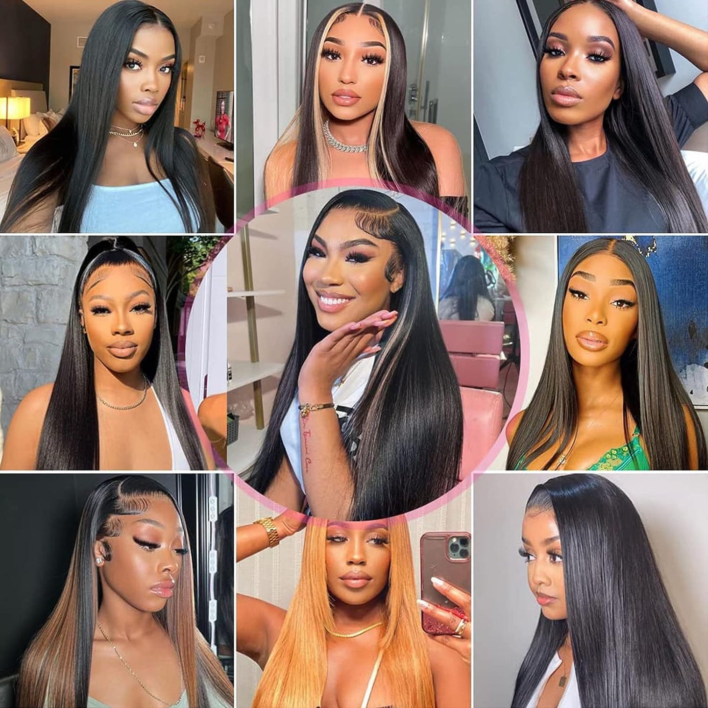 10A Straight Bundles Human Hair 22 24 26 Inch Brazilian Straight Human Hair 3 Bundles 100% Unprocessed Virgin Remy Weave Bundles Human Hair 1B Natural Black