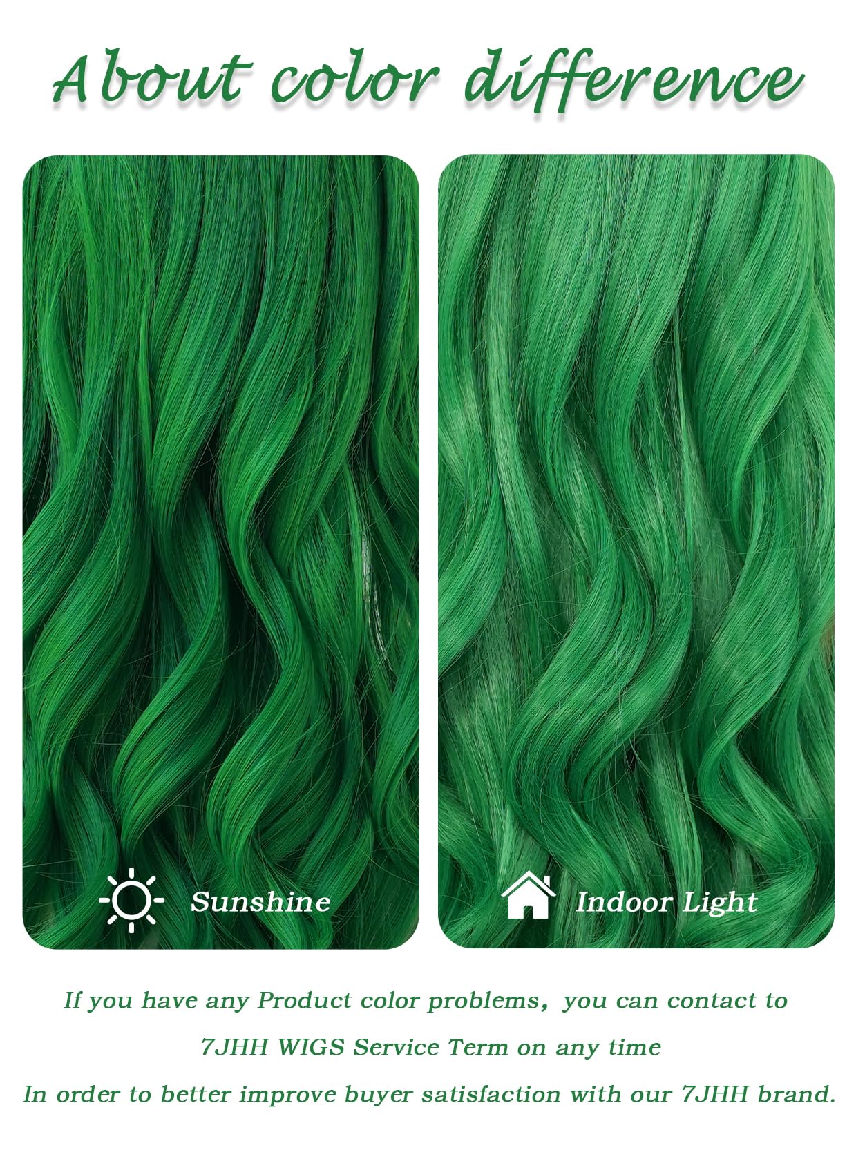 7JHH WIGS Long Wavy Costume Wigs Cosplay Mermaid Green Wig for Women Halloween Party Used High Temperature Heat Resistant Fiber Natural Hairline Cos Wig