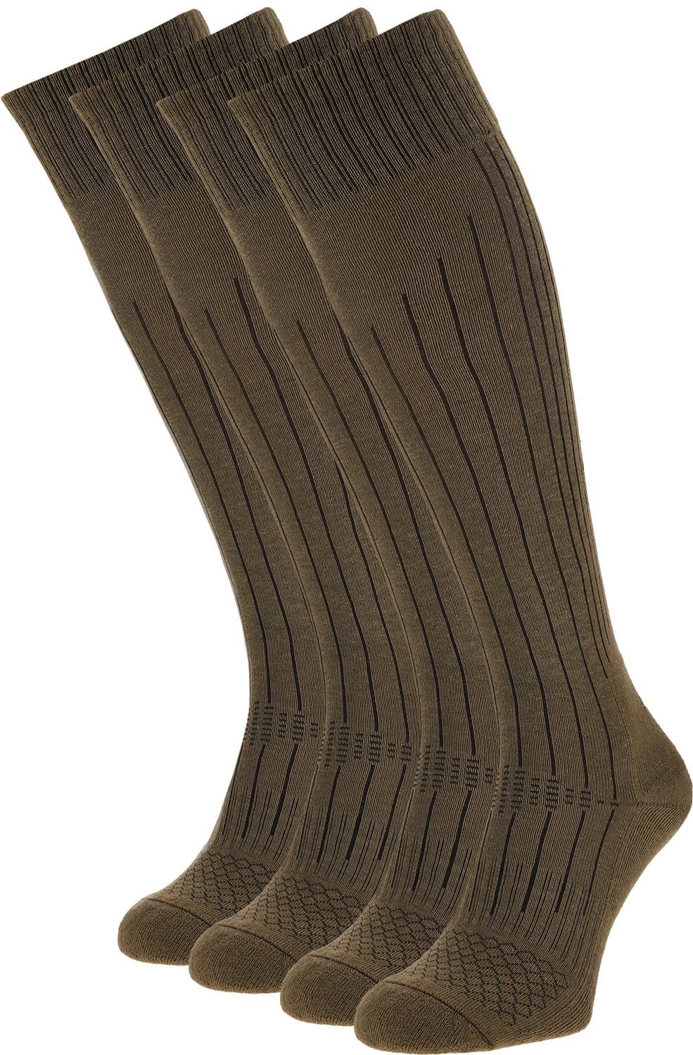 281Z Military Knee High Lightweight Uniform Boot Socks - Tactical Trekking Hiking - Outdoor Athletic Sport (Coyote Brown)(Small 4 Pairs Pack)