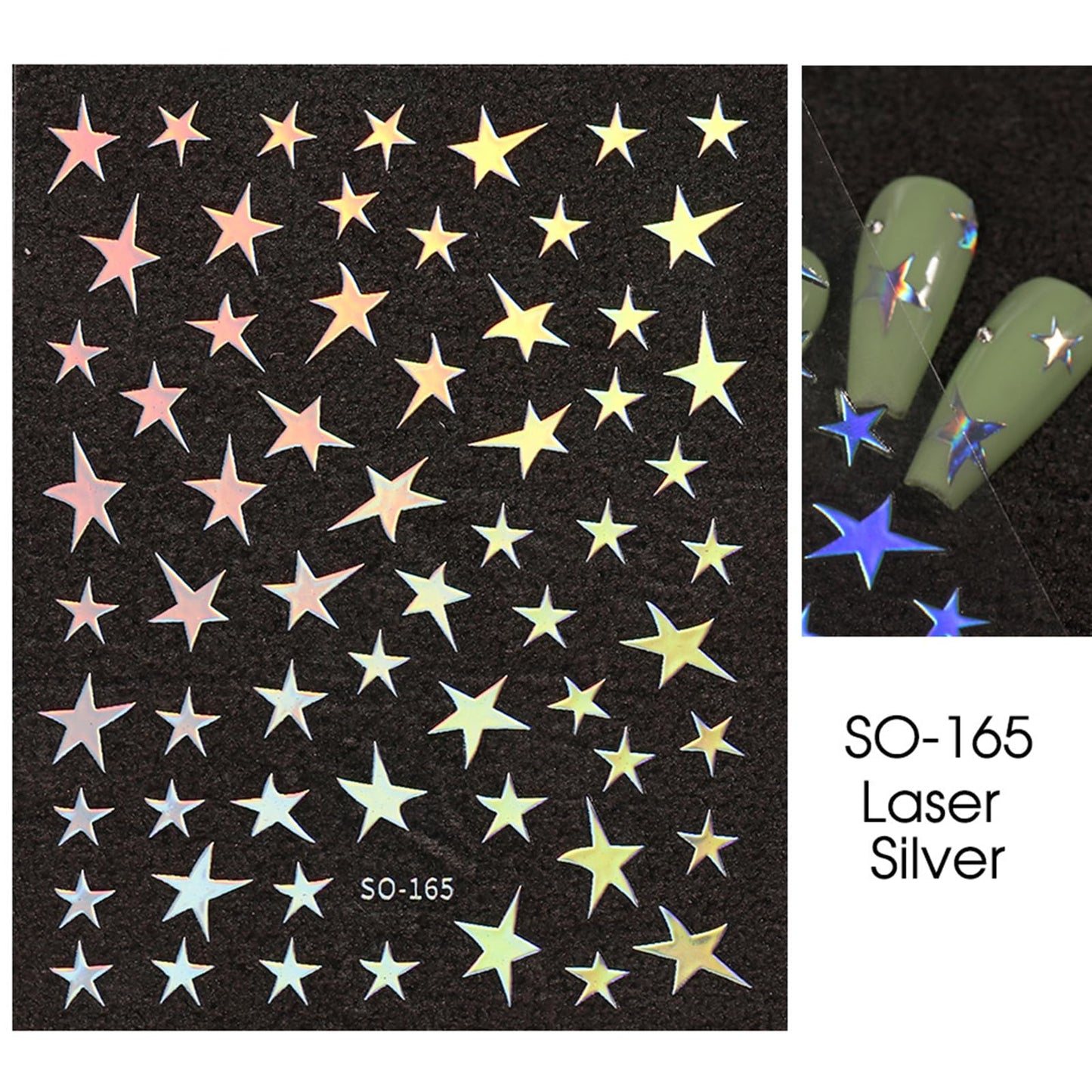 7 Sheets Star Nail Stickers Decals Gold Silver White Black Star Nail Art Stickers 3D Self Adhesive Star Nail Decals Star Nail Designs Nail Art Supplies for Women Nail Manicure Decorations