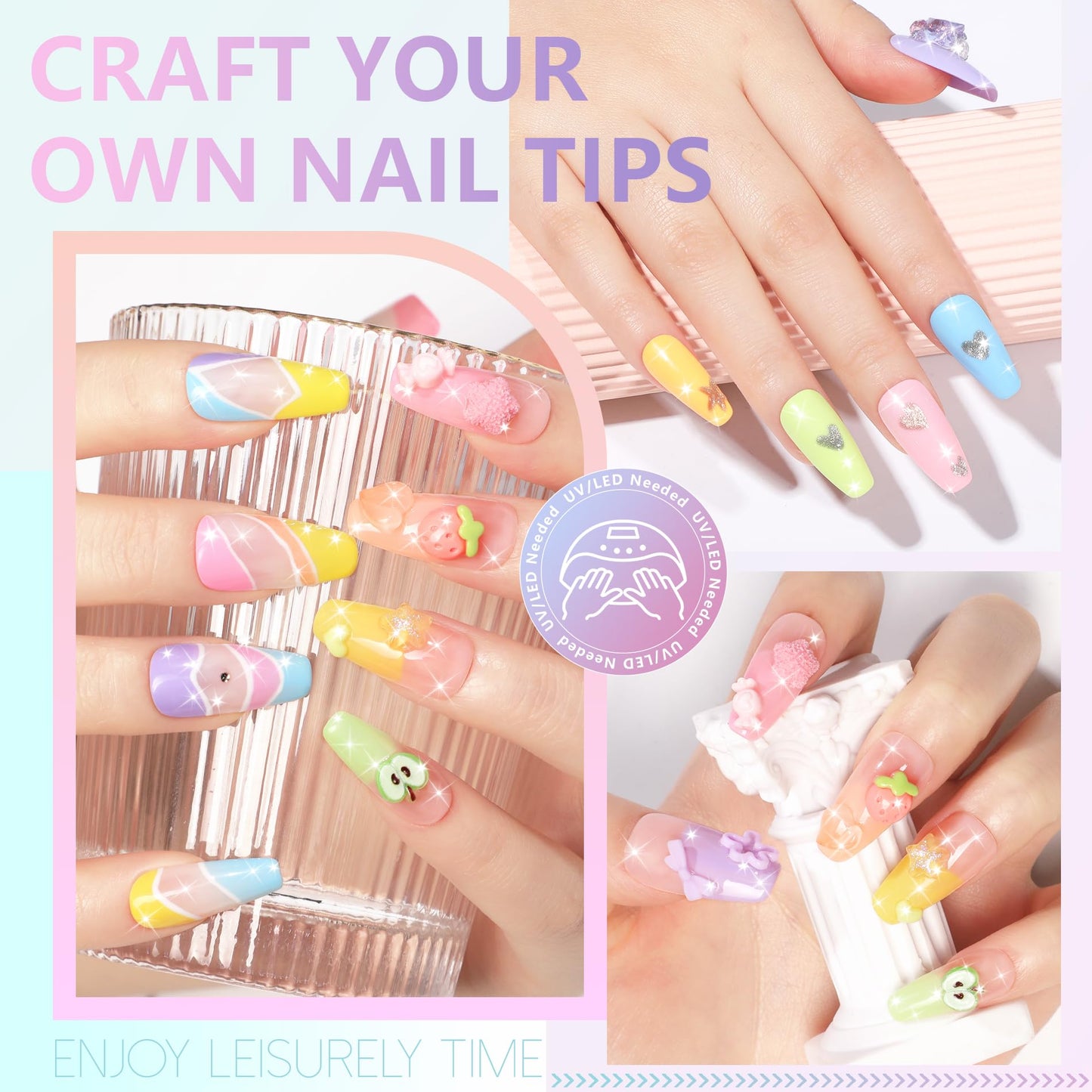 ABAC Pastel Shimmer Solid Gel Polish Set,Spring&Summer Hema-free 24 Colors Soak Off Gel Polish Kit with Double-Ended Nail Art Brush for Salon and Nail Art DIY at Home