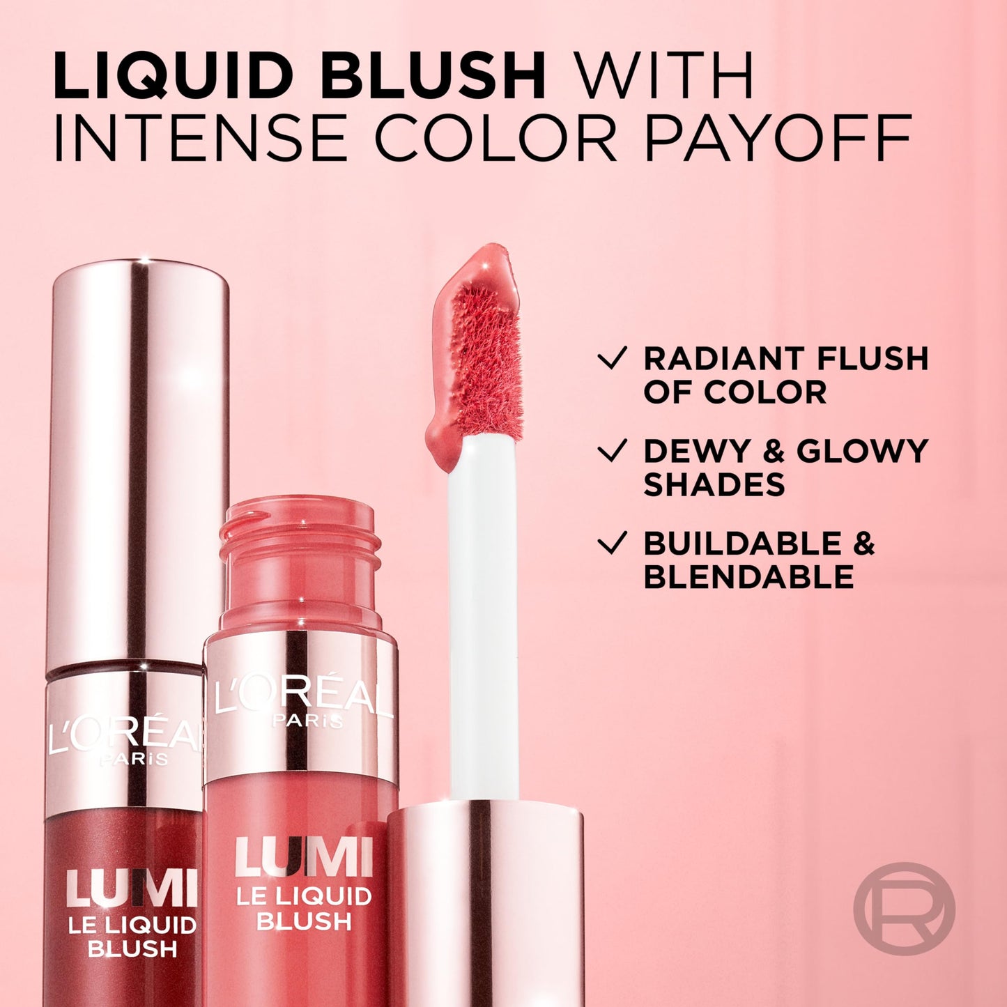 L'Oreal Paris True Match Lumi Le Liquid Blush, Intense Lightweight Blush Formula With Liquid Pigments, Glowy Worth It Medium, 0.33 Fl Oz