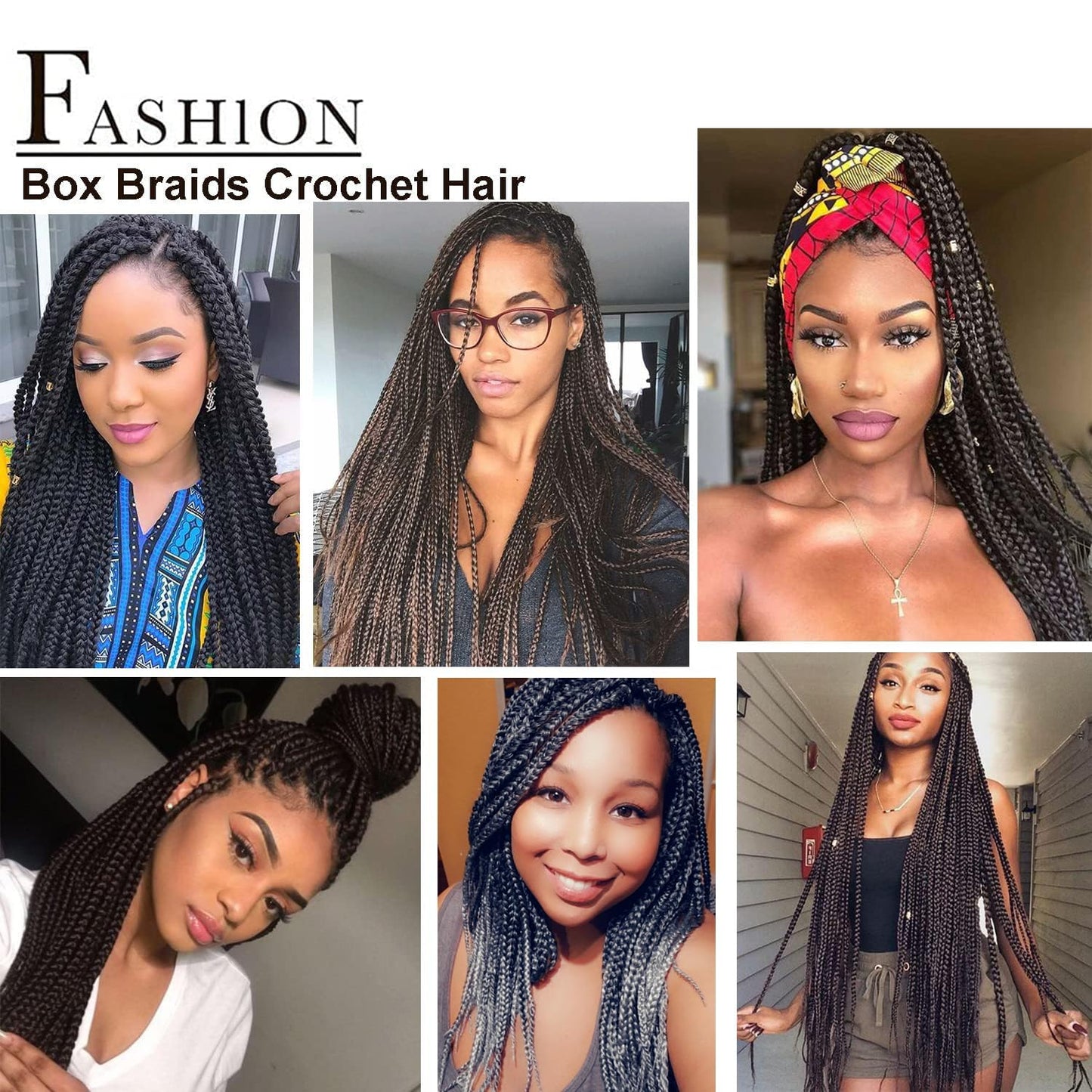 7 Packs Goddess Box Braids Crochet Hair 14 Inch Prelooped Crochet Box Braids Crochet Hair for Black Women Braiding Hair (14 Inch (Pack of 7), #4)
