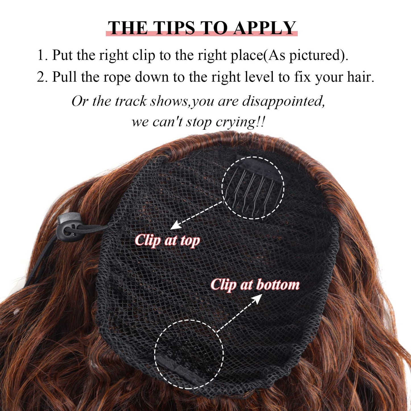 Copper Ginger 350 Ombre Ponytail Extensions - Long Curly Wavy Thick Hair Extainson Ponytail Wavy Clip in Ponytail Extensions Blonde Drawstring Ponytail for Black Women #1B/350 6 OZ