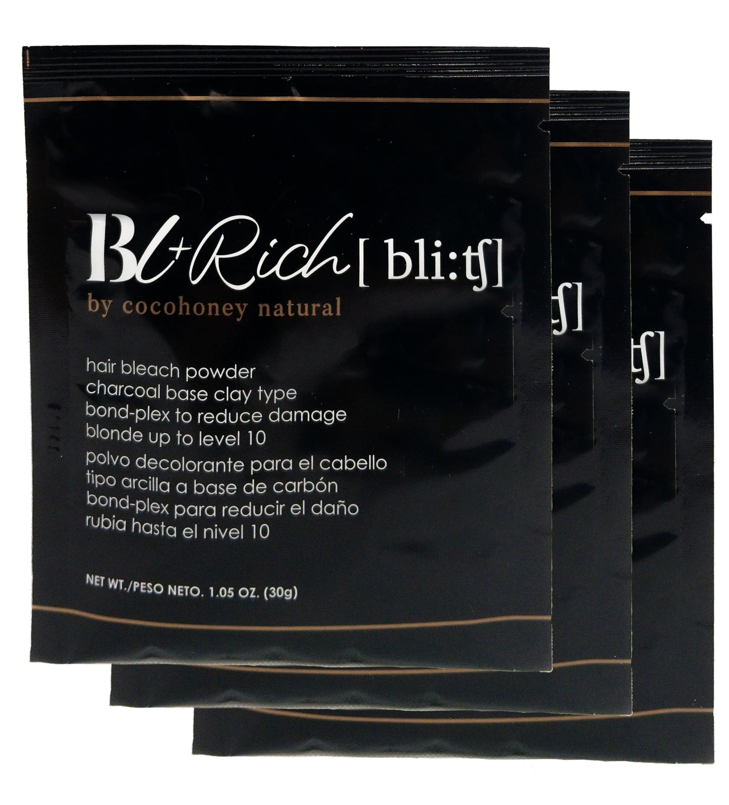 Hair Bleaching Powder for Dark Hair Lightening Blonde Hair Salon Quality Safe at Home (Charcoal 1.05 oz (pack of 3))