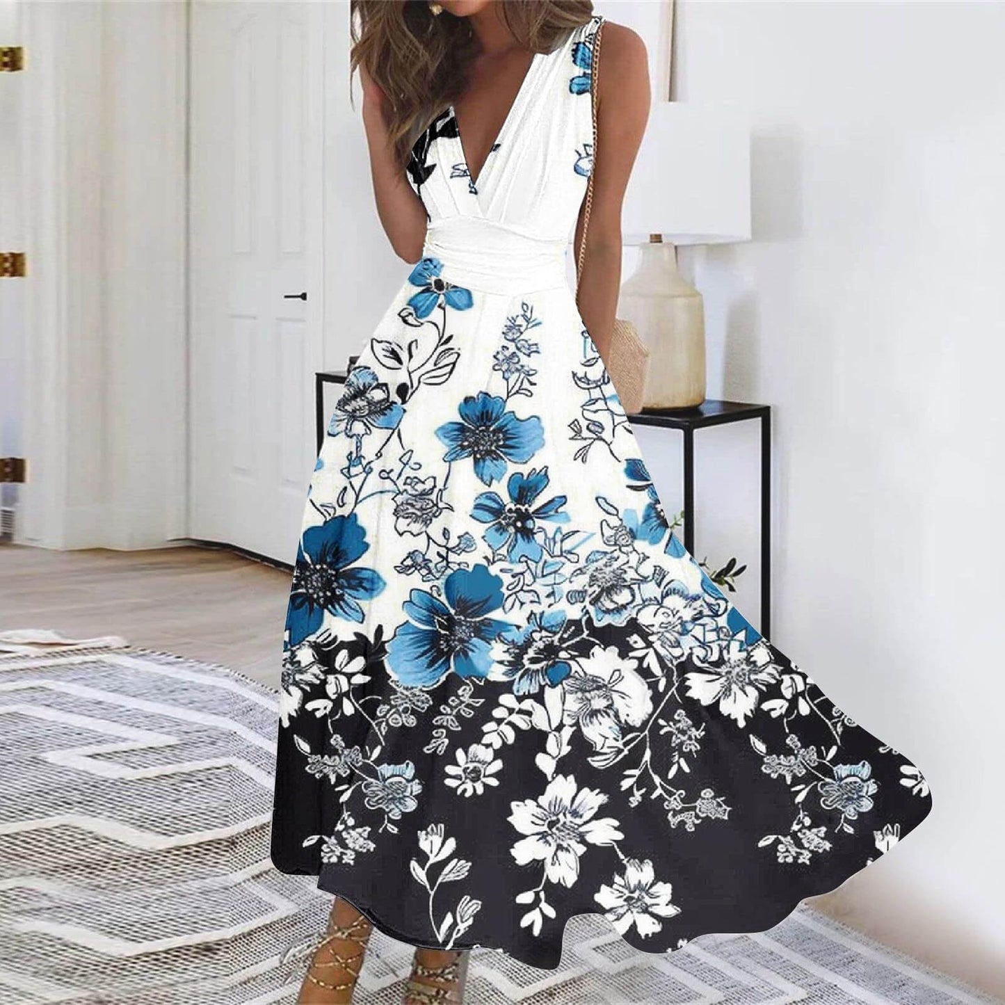 My Orders Maxi Dresses for Women Summer,Maxi Dresses for Women 2024 Casual Summer Boho Dress Sexy Flowy Floral Sun Dress Warp V Neck Beach Vacation Long Dress,Pink Dress for Women Plus Size