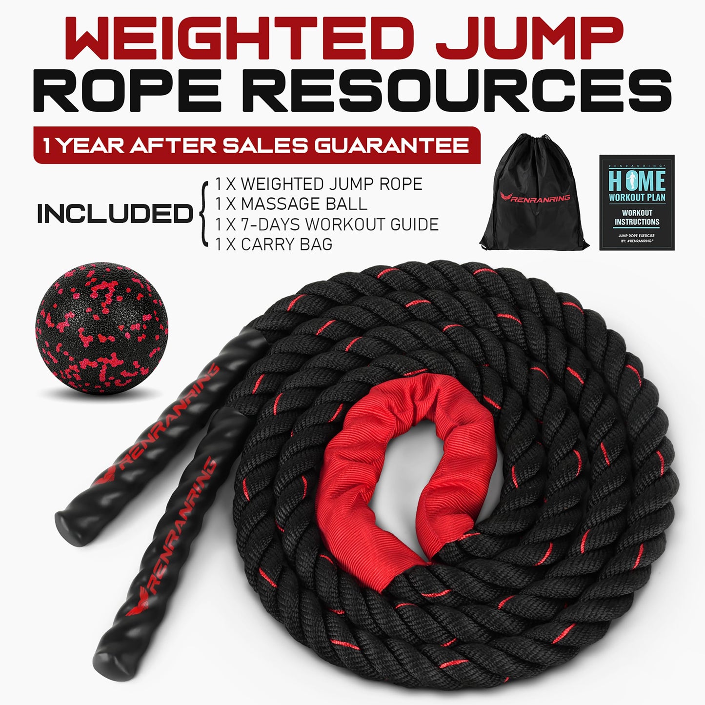 Jump Rope, 5LB Weighted Jump Rope for Fitness, 9.8ft Heavy Jumping Ropes for Exercise, Adult Workout Rope for Men & Women Improve Strength, Skipping Rope for Gym Training, Home Workout