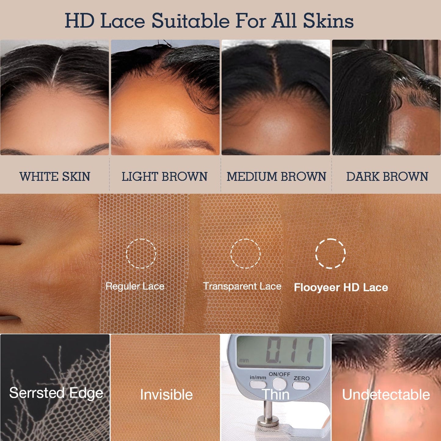 5x5 Real HD Lace Glueless Wigs Human Hair, 150% Density Body Wave Closure Wigs Pre Plucked Invisible Hairline Glueless Brazilian Virgin Human Hair with Bleached Knots 18 Inch
