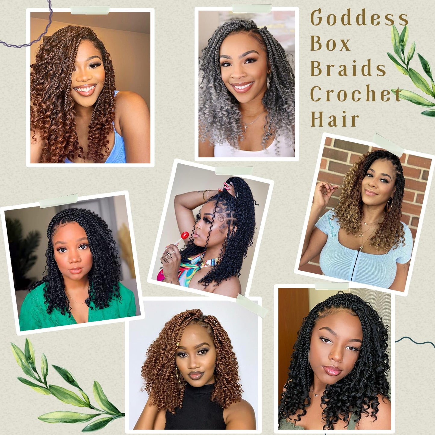 Goddess Box Braids Crochet Hair 10 Inch 8 Packs Pre-looped Bohemian Crochet Boho Box Braids With Curly Ends Red Burgundy 3X Crochet Braids Hair for Women Synthetic Braiding Hair (10 inch, TBUG)