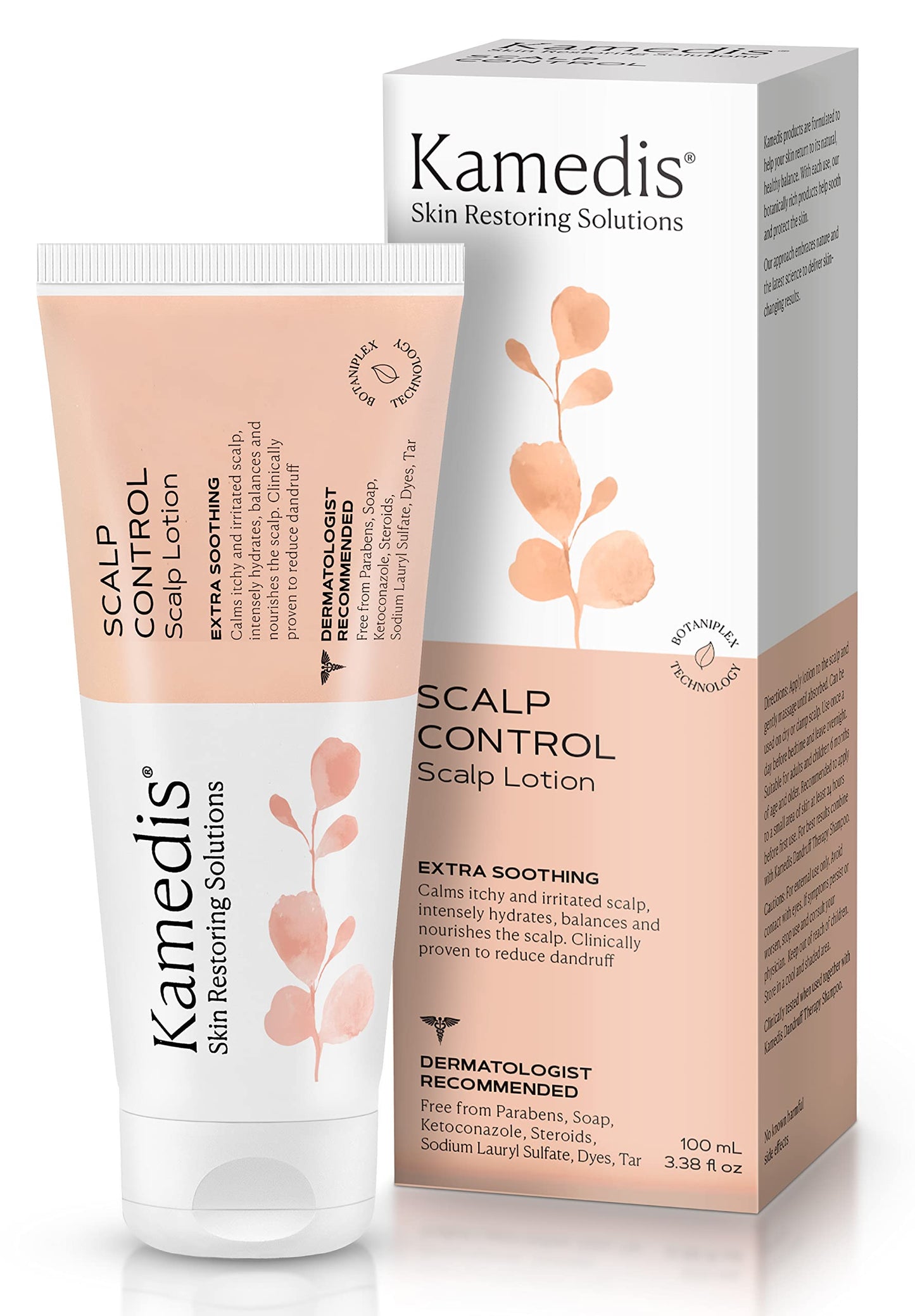 KAMEDIS Scalp Moisturizer Lotion For Dry, Itchy, Dandruff, Flaky, Seborrheic Dermatitis, Psoriasis and Sensitive Scalp. Over-Night Mask Treatment Botanicals-Based. Parabens Free. 3.38 Fl Oz.