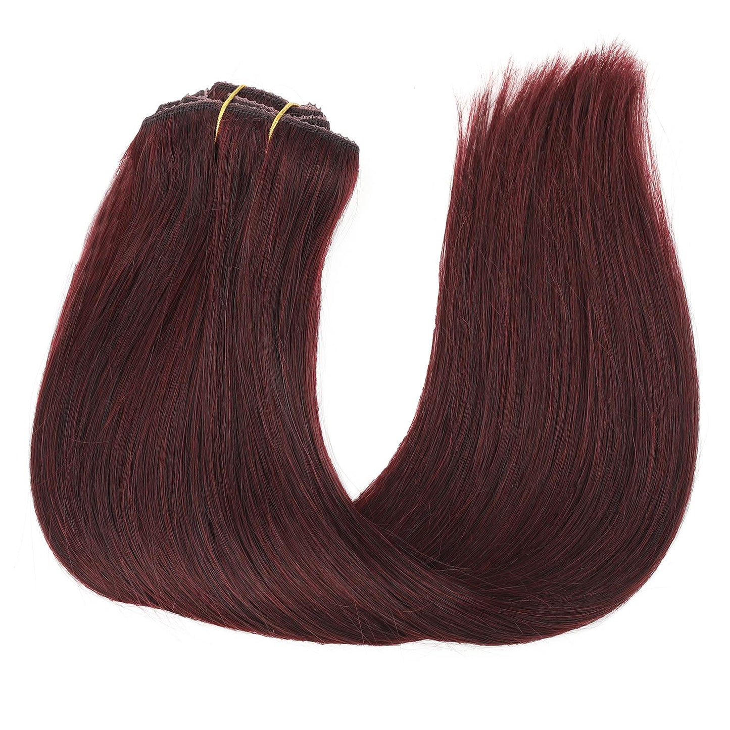 Clip in Hair Extensions Human Hair, Double Weft 120g 8pcs Burgundy Red Clip in Real Human Hair Extensions for Women Long 20Inches Thick Clip Ins #99J Wine Red Human Hair Extensions