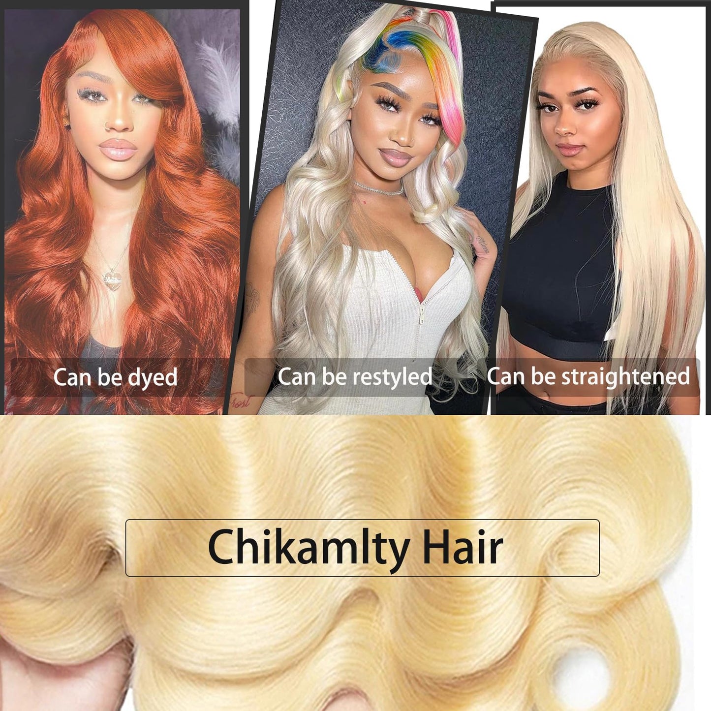 613 Bundles Blonde Body Wave Bundles Human Hair 10 12 14 Inch 100% Unprocessed 12A Grade Brazilian Virgin Human Hair Bundles 613 Human Hair Bundles 300g Blonde Bundles Human Hair