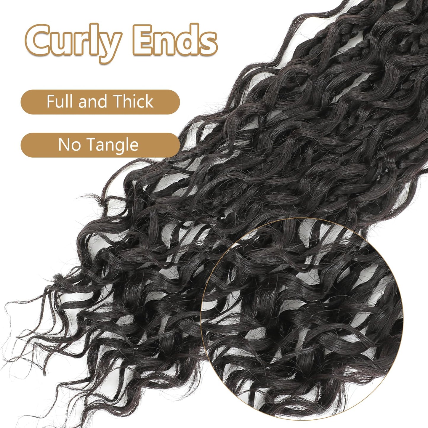 8 Packs Boho Braids Crochet Hair-18 Inch Crochet Box Braids- Bohomian Box Braid Crochet Hair Synthetic Braiding Hair Goddess Box Braids Crochet Hair for Black Women(2#)