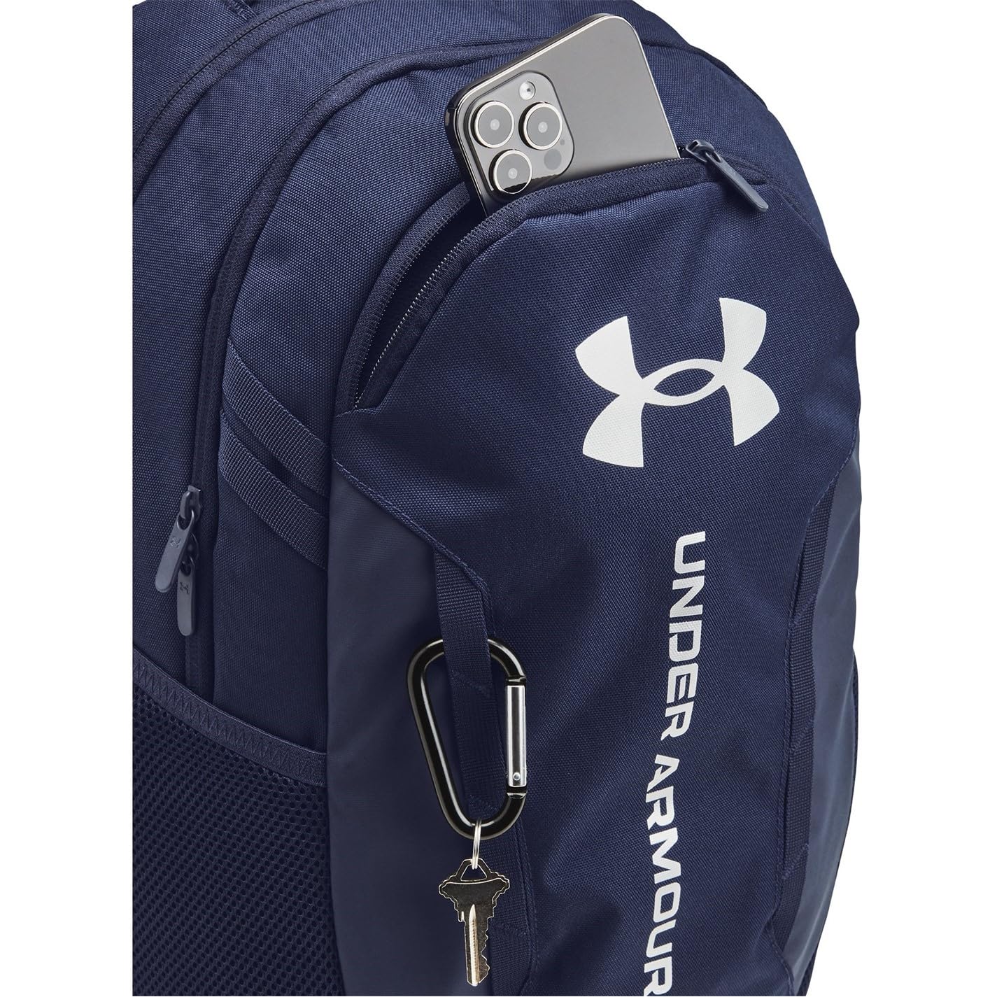 Under Armour Unisex-Adult Hustle 6.0 Backpack, (411) Midnight Navy/Midnight Navy/Metallic Silver, One Size Fits Most