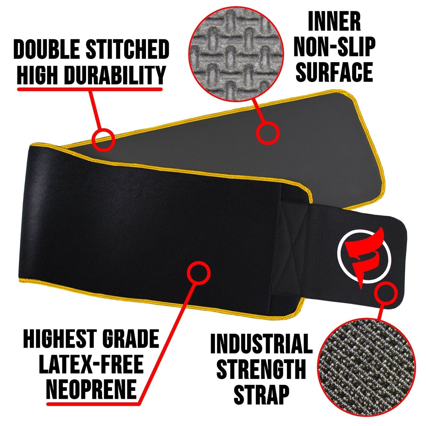 Fitru Waist Trimmer Sauna Ab Belt For Women & Men - Waist Trainer Stomach Wrap (yellow, 8" X 42")