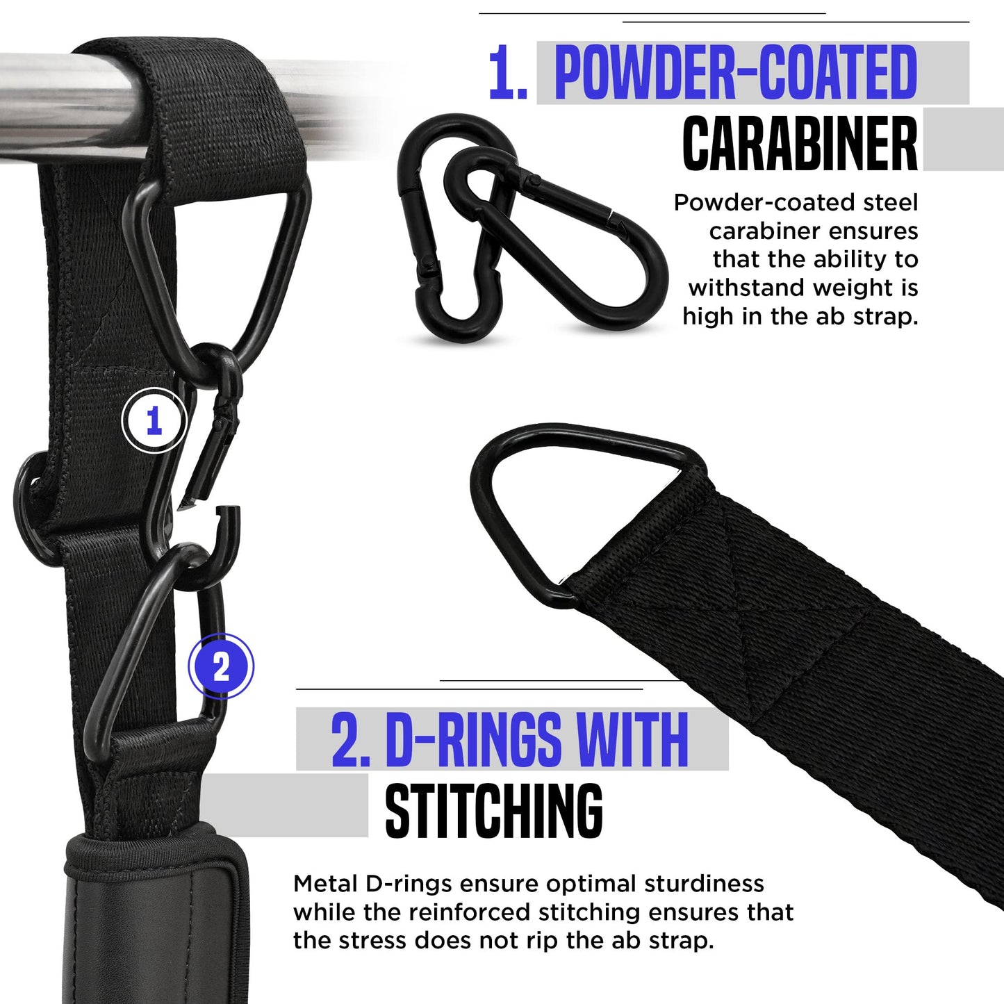 RDX AB Straps for Pull Up Bar Hanging (Pair), Maya Hide Leather, Abdominal Muscle Building Padded Arm Support Slings with D-Ring Strap, Leg Raise Exercise Fitness Workout Strength Training, Men Women