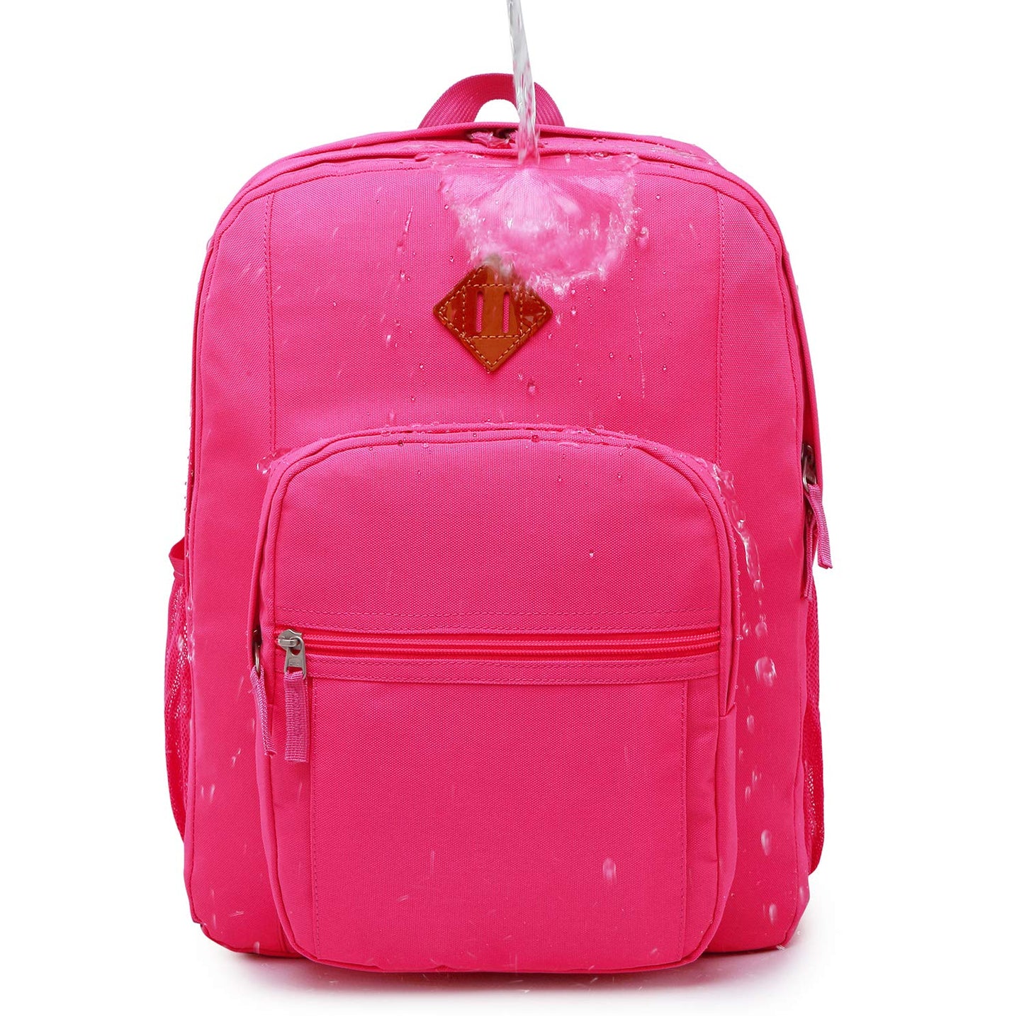 abshoo Girls Solid Color Backpack For College Women Water Resistant School Bag (HotPink)