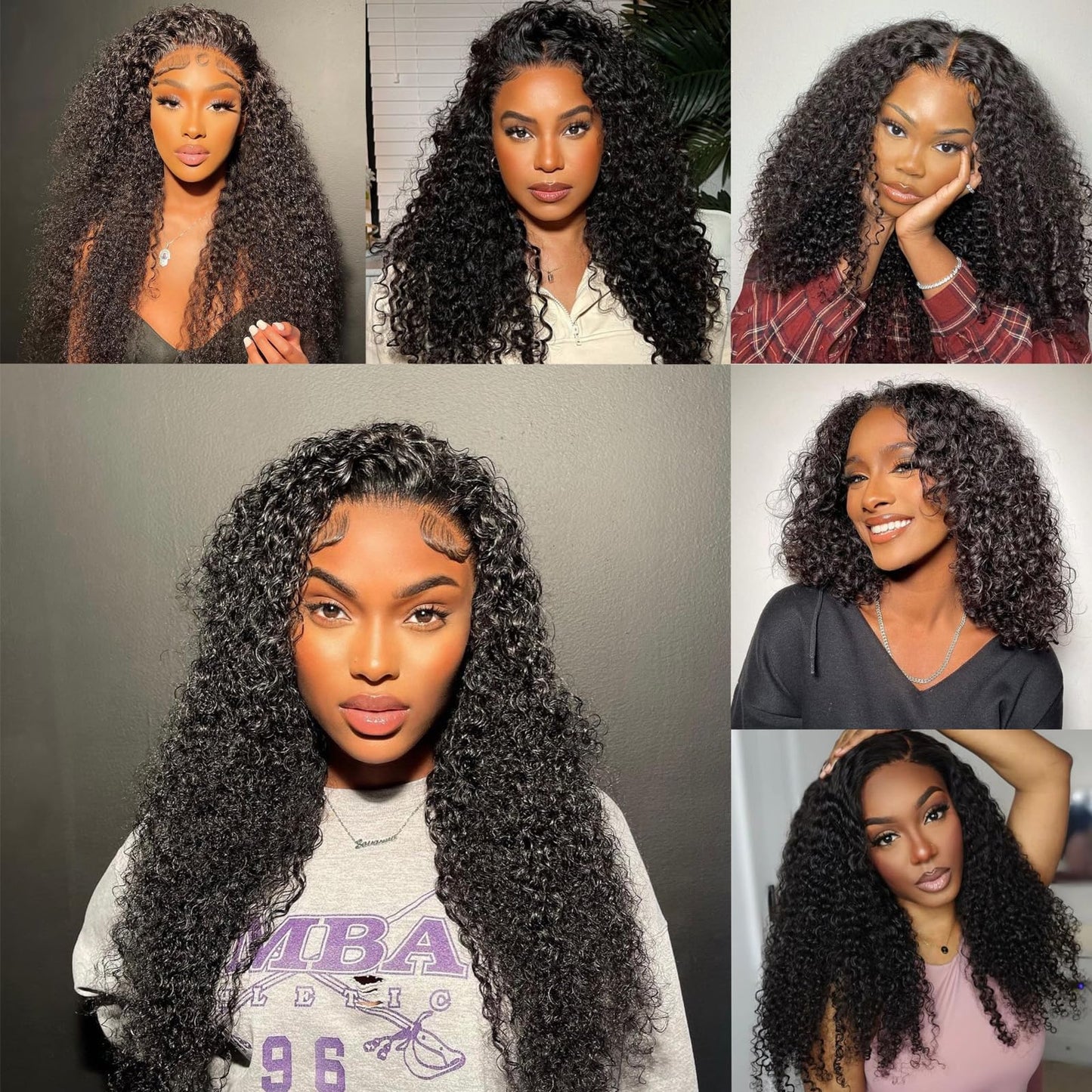 4x4 Kinky Curly Lace Closure Wigs Human Hair Wigs for Black Women HD Human Hair Lace Closure Wigs Pre Plucked with Baby Hair Wet and Wavy Brazilian Virgin Curly Lace Wigs 180% Density (26 Inch)