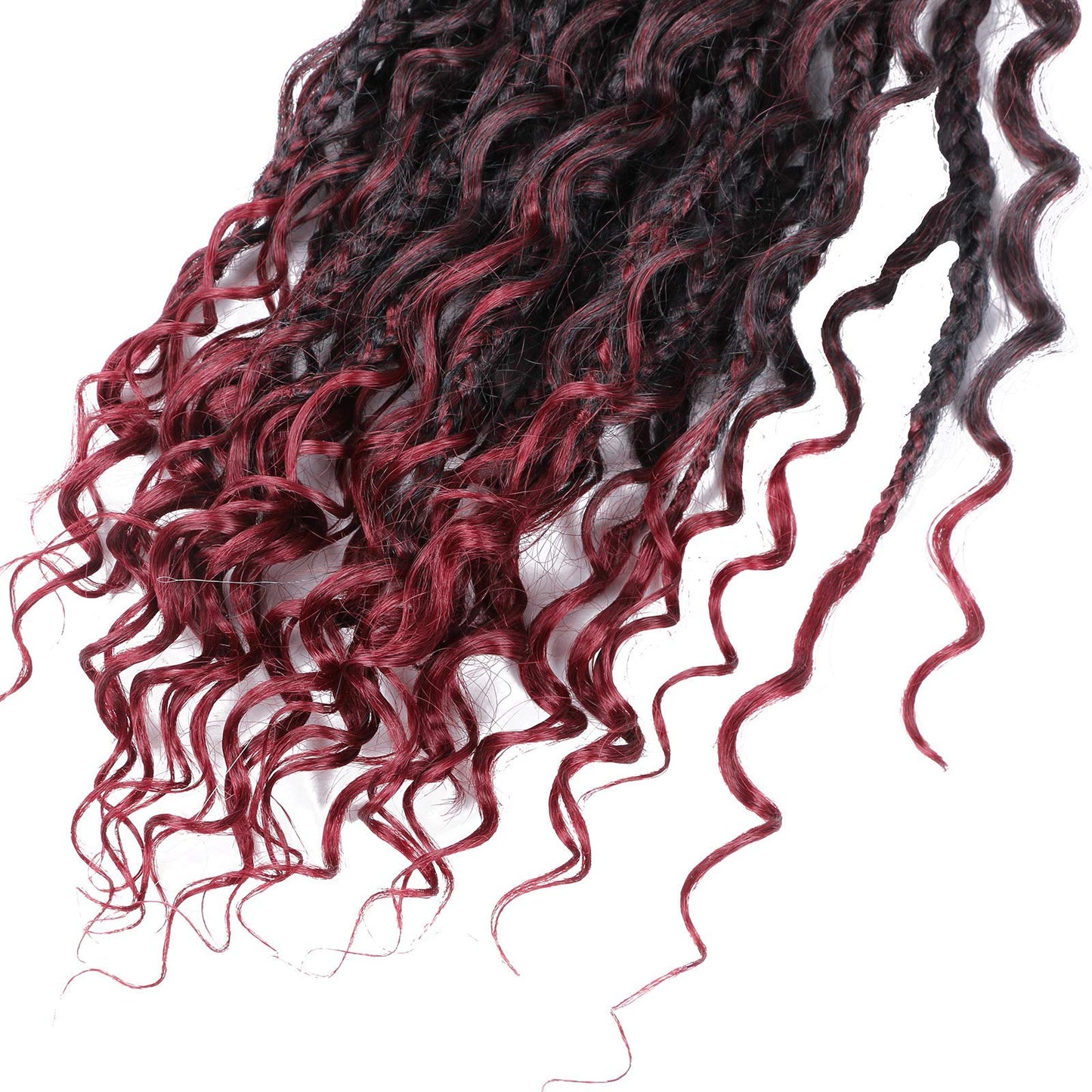 12 Inch Crochet Box Braids Curly Ends 8 Pack Goddess Box Braids Crochet Hair,Boho Box Braids Crochet Hair Pre Looped,Bohomian Box Braids Synthetic Braiding Hair Extensions for Black Women T118