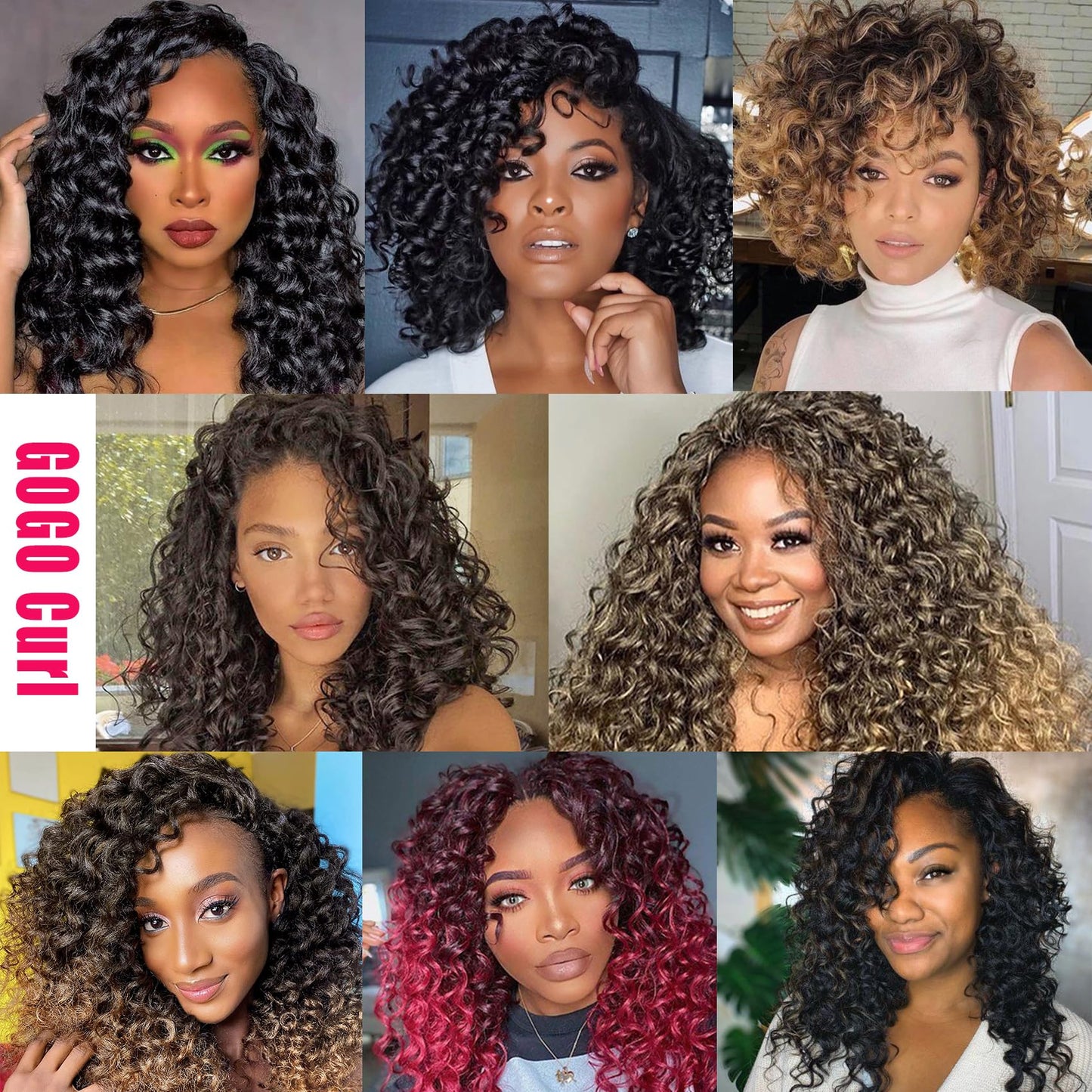 7 Packs GoGo Curl Crochet Hair 10 Inch Short Curly Crochet Hair for Women Beach Curl Water Wave Deep Twist Crochet Braids Synthetic Braiding Hair Extensions (10 Inch,T1B/4/30)