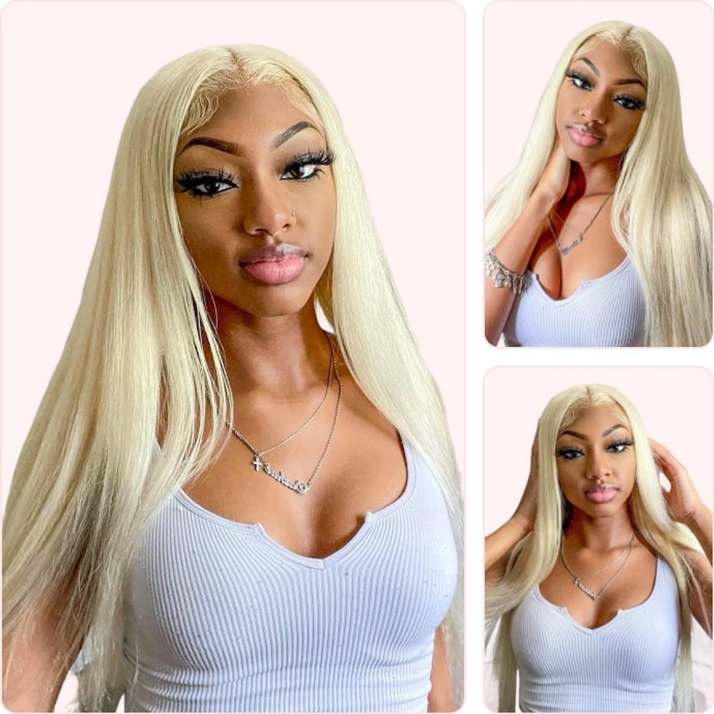 613 Bundles Human Hair 3Bundles/set #613 Light Blonde Color Real Human Hair Bundles Extensions 3Bundles Can Be Full Head Blonde Bundles (14 16 18 Inch)