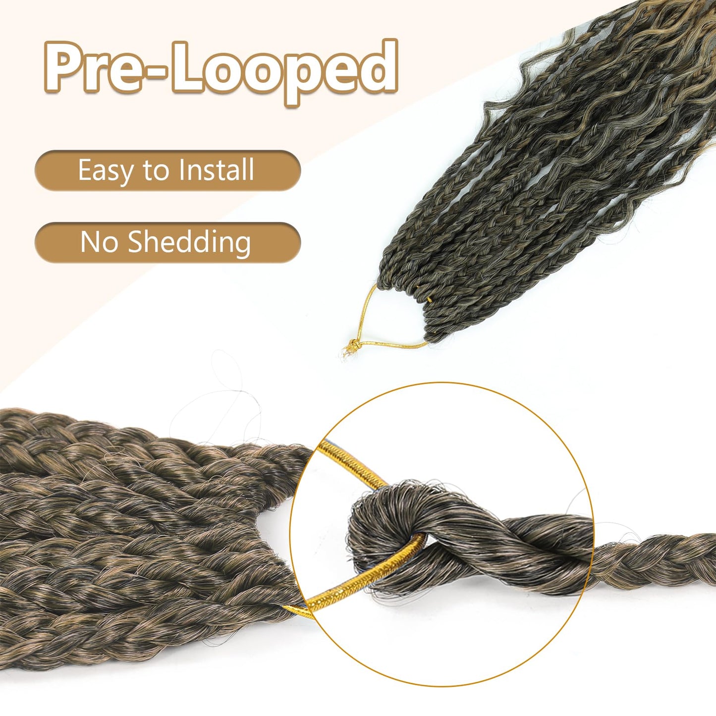 8 Packs Crochet Box Braids- 18 Inch Goddess Box Braids Crochet Hair Bohomian Crochet Braids Hair Synthetic Braiding Hair Extensions Crochet Hair for Black Women (18(8Packs), 1B/27/613)