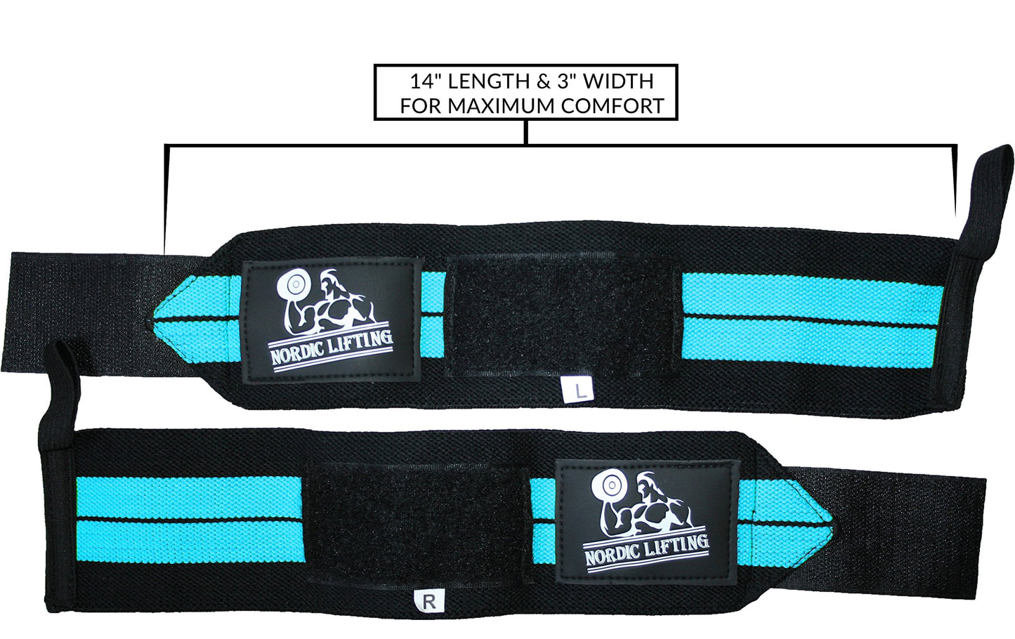 Wrist Wraps (1 Pair/2 Wraps) for Weightlifting/Cross Training/Powerlifting/Bodybuilding-Women & Men-Premium Quality Equipment & Accessories Avoid Injury in Weight Lifting-(Aqua Blue)-1 Year Warranty