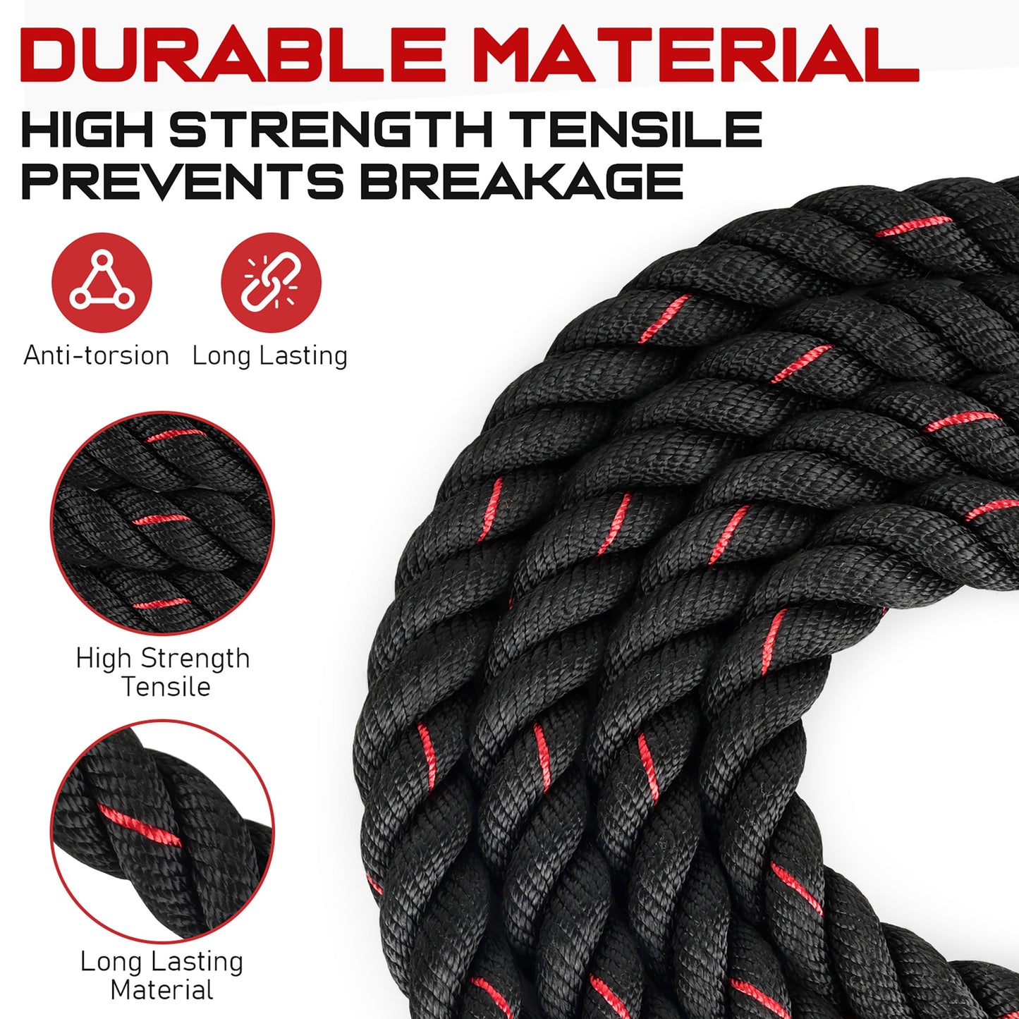 Jump Rope, 5LB Weighted Jump Rope for Fitness, 9.8ft Heavy Jumping Ropes for Exercise, Adult Workout Rope for Men & Women Improve Strength, Skipping Rope for Gym Training, Home Workout