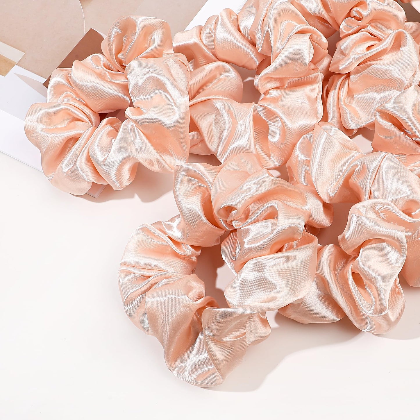 Ivyu 16 Pcs Satin Hair Scrunchies for Women Hair Ties Bands, Hot Pink, Perfect for Thick Curly Hair, No Crease Hair Ties No Damage, Fit for All Kinds of Hair, Excellent Stretch Elastic Band