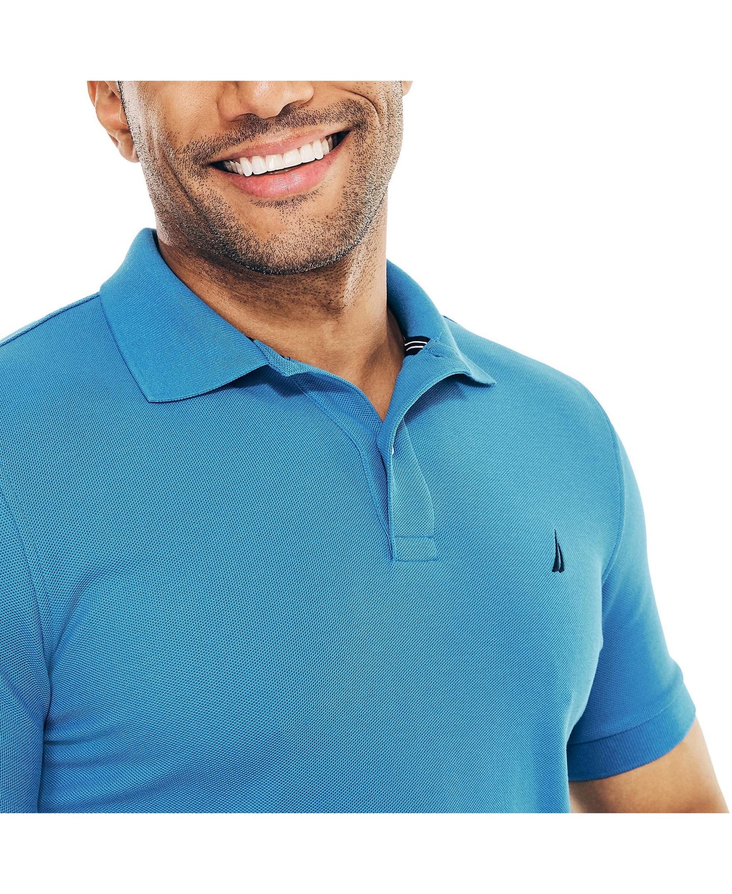Nautica mens Sustainably Crafted Performance Deck Polo Shirt, Spinner Blue, X-Small US