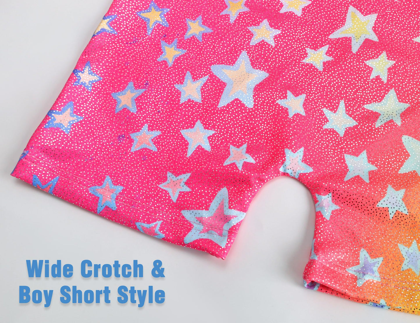 Gymnastics Leotards for Girls 5-6 Years Old Sparkly Hotpink Purple Stars One-Piece Tumbling Biketard Unitard