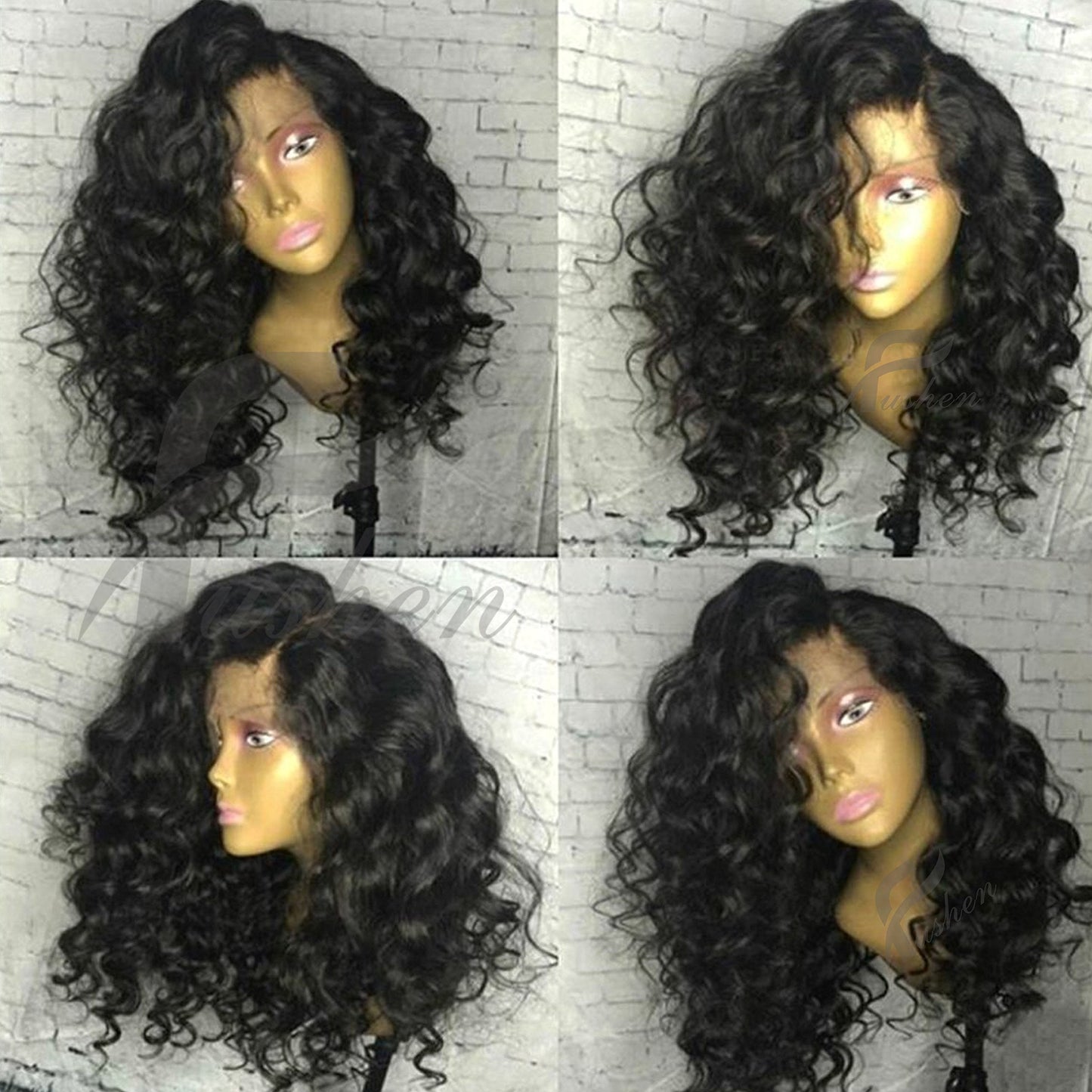13x6 Lace Front Wig Short Bob Wigs Deep Curly Full Lace Front Wigs 8A Virgin Brazilian Natural Color Wigs (24 inch with 150% Density, lace front wig)