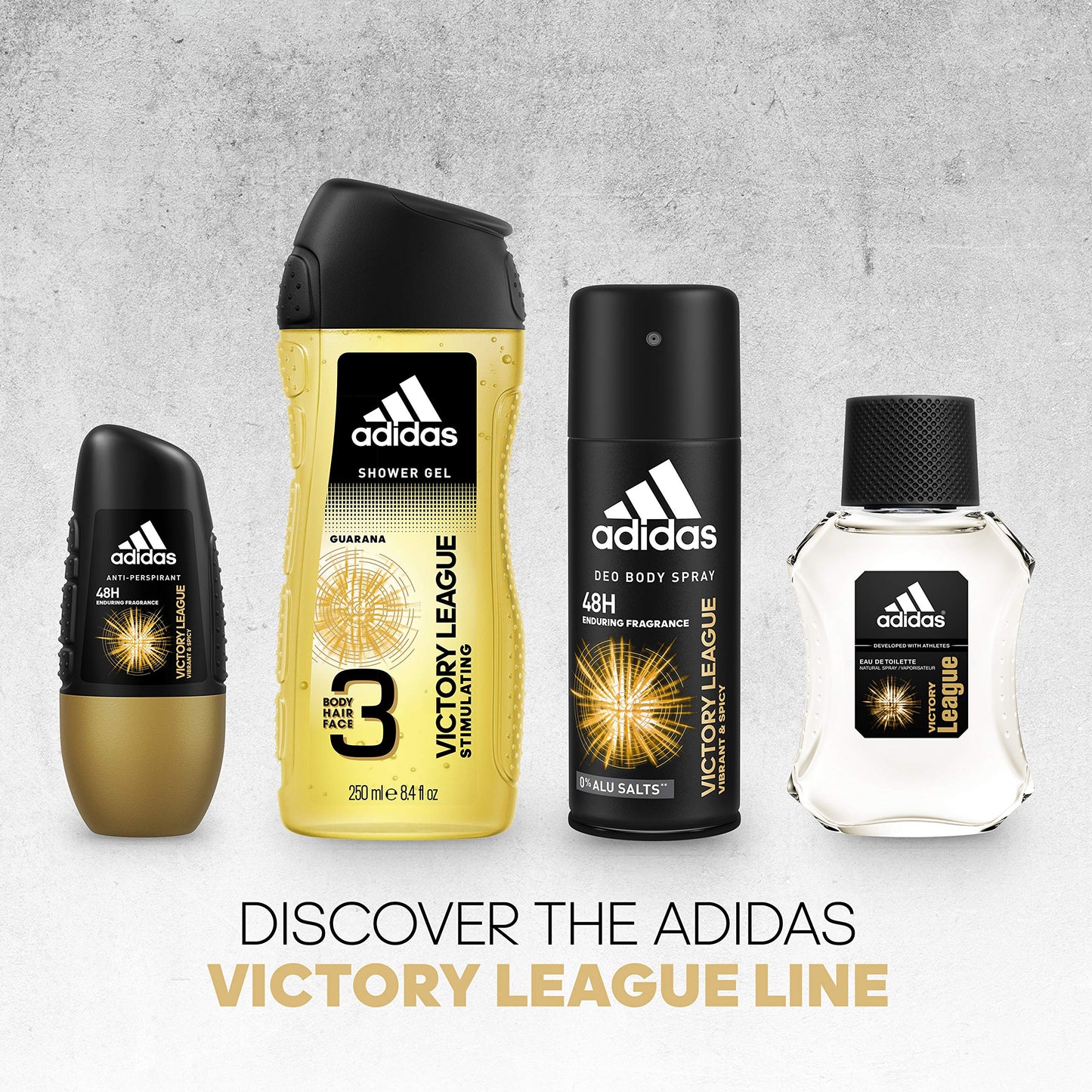 Adidas Victory League Guarana Stimulating 3-in-1 Hair, Body, & Face Shower Gel