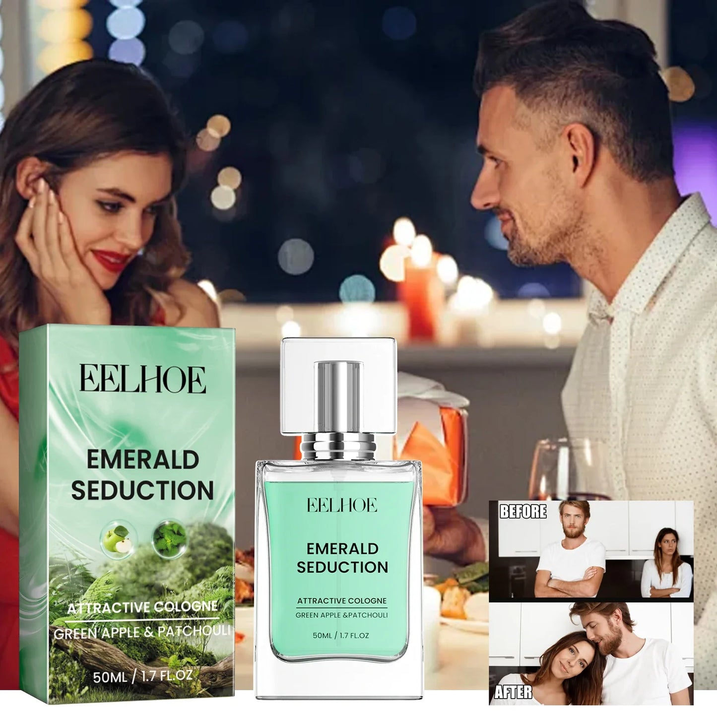 EELHOE 2024 New Cologne for Men,Cologne Fragrances for Men with Pheromones,Men's Pheromone Cologne to Attract Woman (50ML)