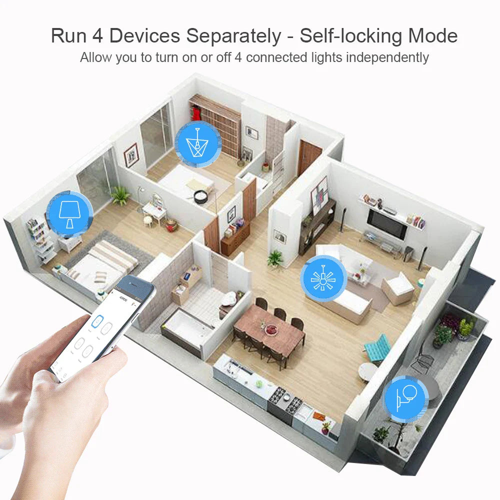 4CH Tuya Wifi Relay Smart Wireless Switch Module 4 Channel 7-32V 85-250V 220V 110V 2200W RF433 10A 4 Way Receiver For Alexa