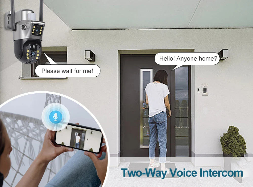 4G Sim Card Solar Camera Dual Lens Outdoor 8MP 4K Low Power Battery IP Camera PIR Night Vision V380 Pro CCTV Security Protection