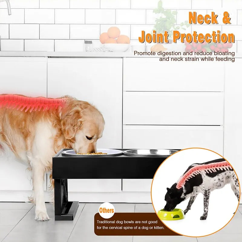 Adjustable Elevated Dog Bowl Stand