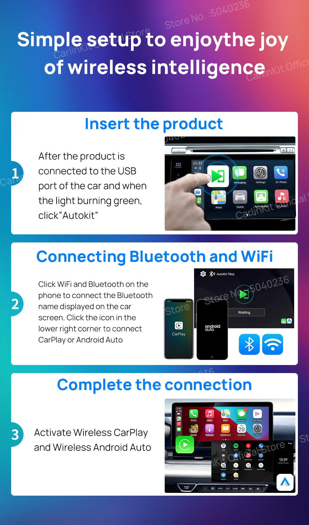 2025 CarlinKit CarPlay AI Box Android 13.0 SM6225 QCM6125 Android Auto Wireless CarPlay Adapter 2.4+5GGPS 64G 128G FOTA Upgrade