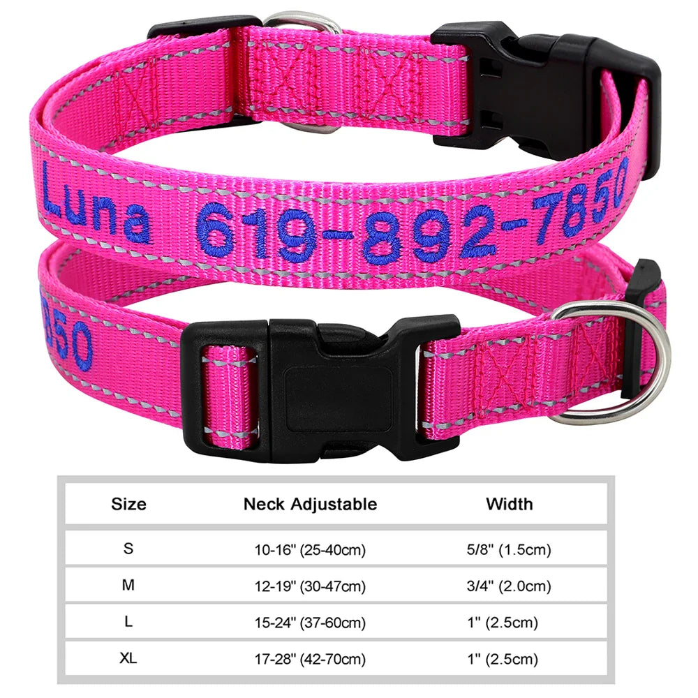 Adjustable Nylon Dog Collar with ID