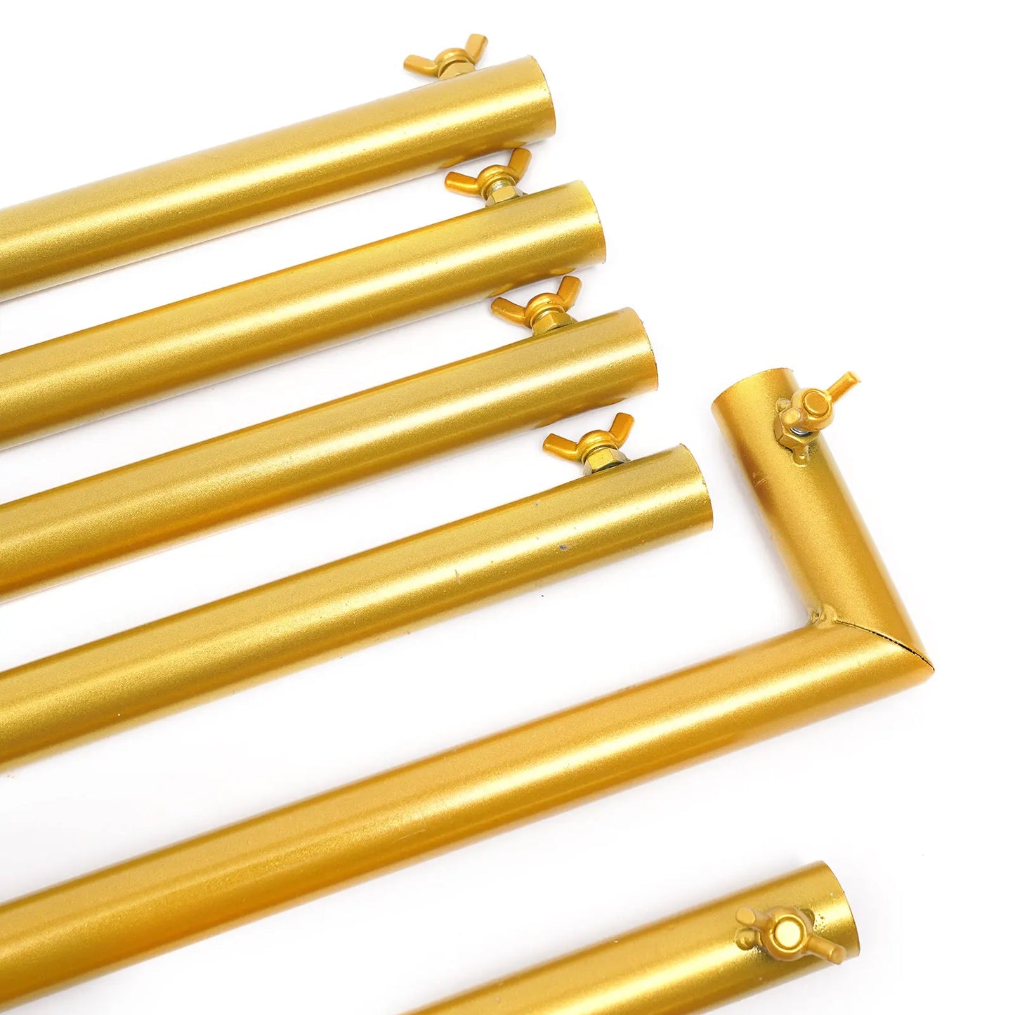 2*2.1M Gold Wedding Arch Door Square Metal Flower Rack with Bases Background Decorative Frame for Wedding Party