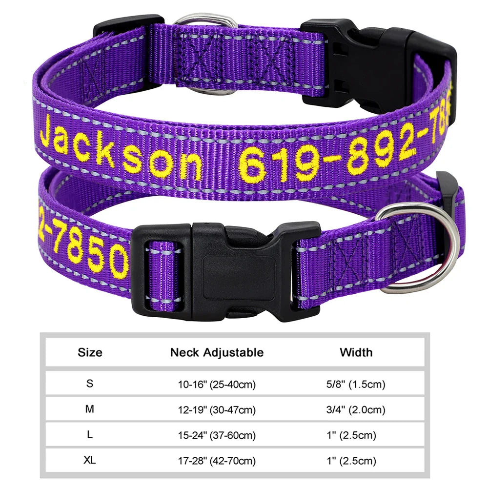 Adjustable Nylon Dog Collar with ID